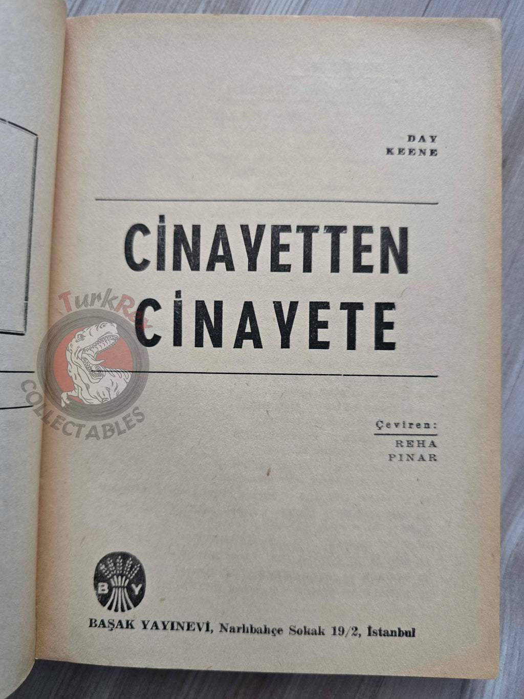Jim Charters – Murder on the Side 1968 1st Turkish Book Turkey Day Keene