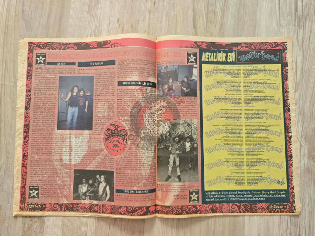 Şebek Fanzine 1997 Lemmy Kilmister Motorhead Turkish Mag Turkey Amorphis Metallica