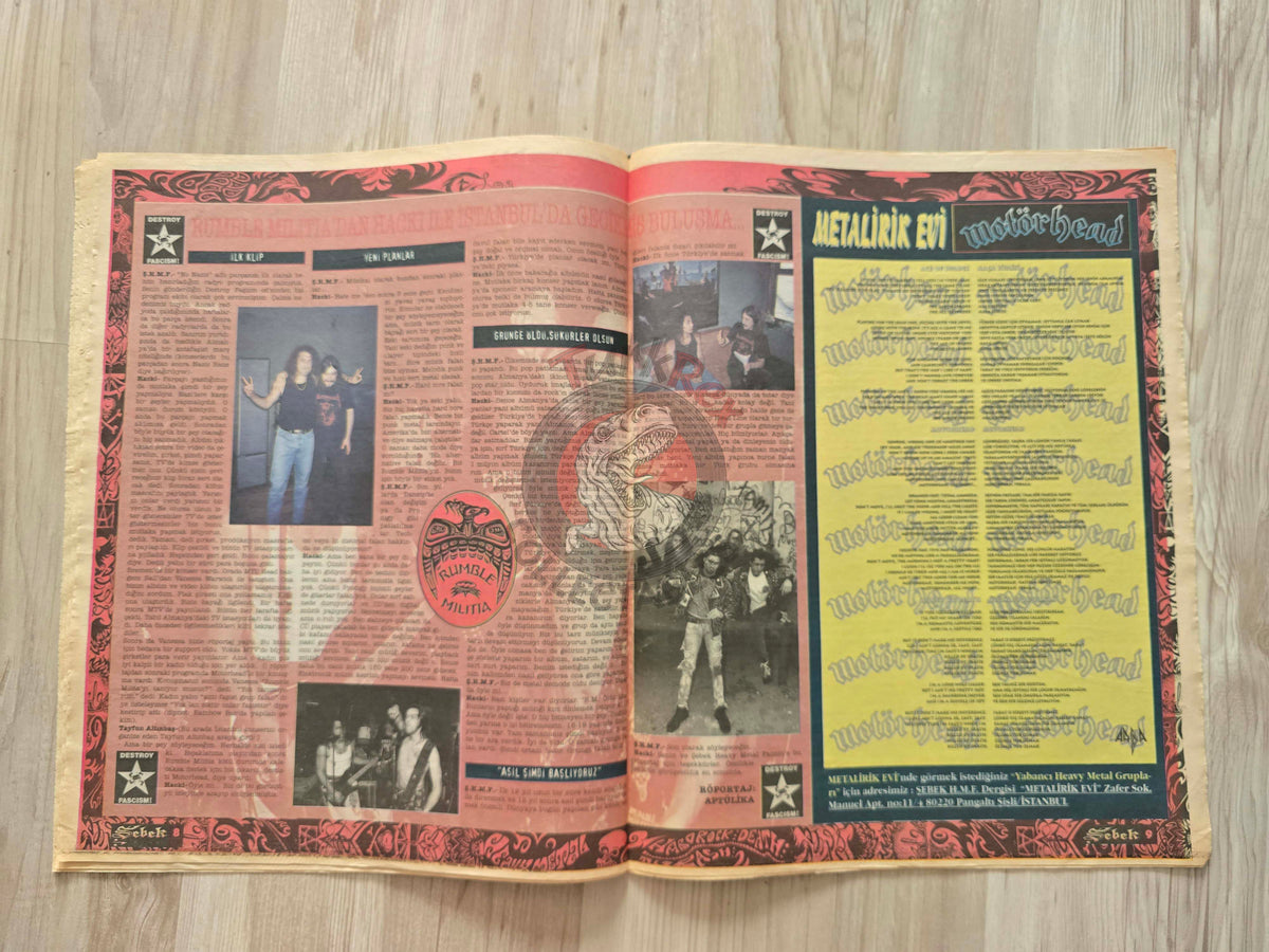 Şebek Fanzine 1997 Lemmy Kilmister Motorhead Turkish Mag Turkey Amorphis Metallica
