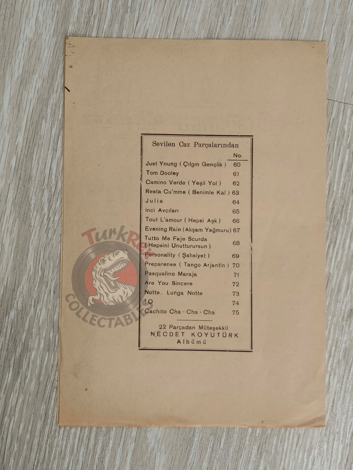 Domenico Modugno – Io Turkish Vintage Musical Notes Sheet Turkey