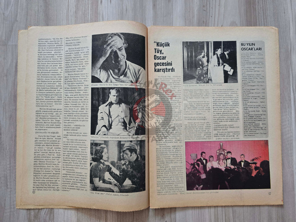 Milliyet Sanat Magazin 1973 Marlon Brando and Oscar Night Turkish Mag Turkey Edward Steichen