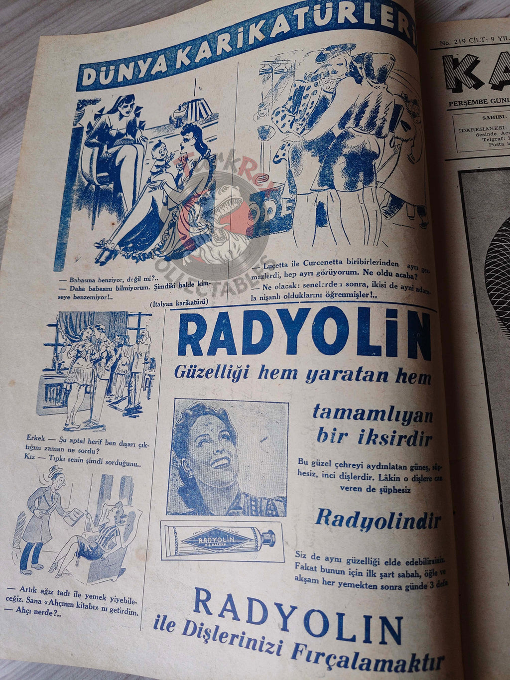 Karikatür 1940 Humor Magazine Turkish Turkey Goebbels and the Propaganda Balloons WW2 era Germany