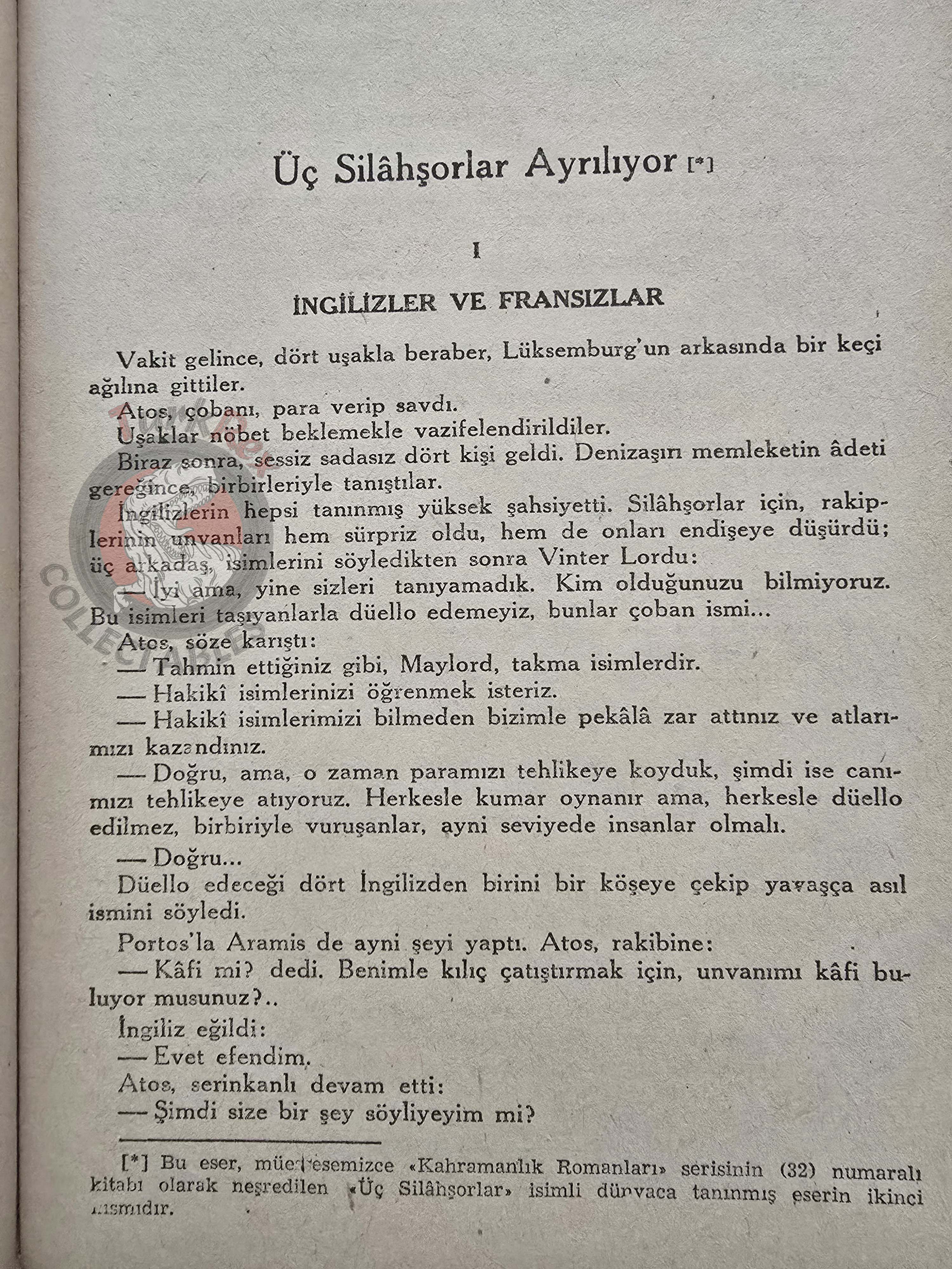 Alexandre Dumas – The Three Musketeers: Ten Years Later 1957 Turkish Book Turkey