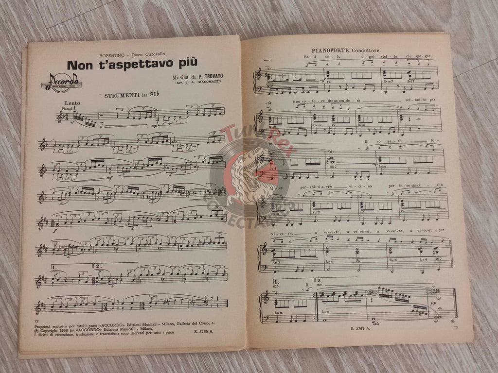 Shirley Bassey –  È Giorno Italian Vintage Musical Notes Sheet Italy Robertino