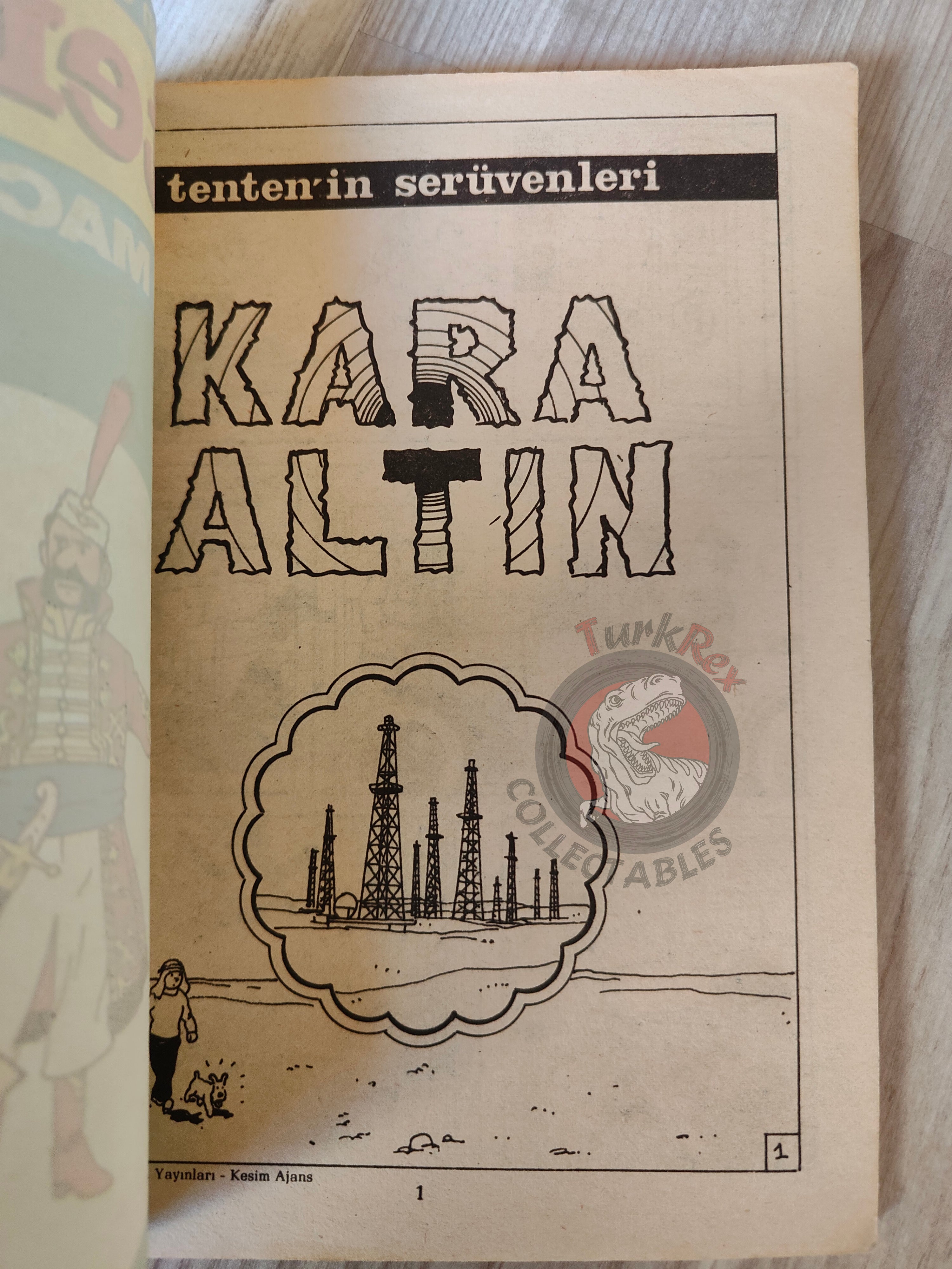 Tintin – Land of Black Gold 1980s Turkish Edition Comic Turkey