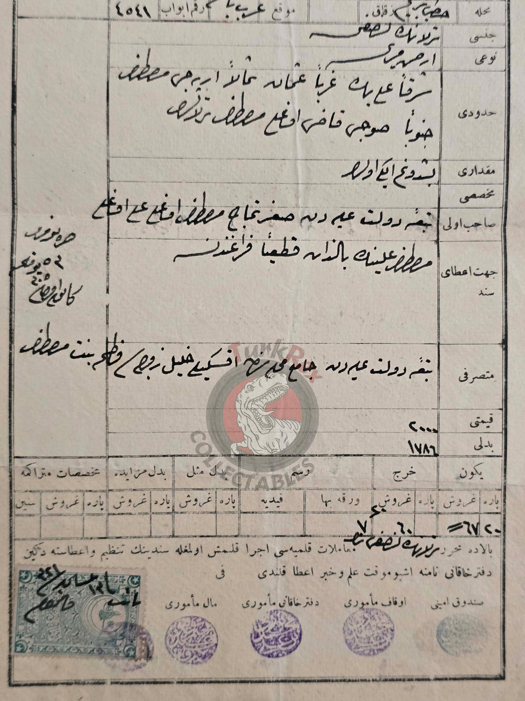 Ottoman 1905 Land Deed Field in İzmir Bayındır Title Muslim Woman