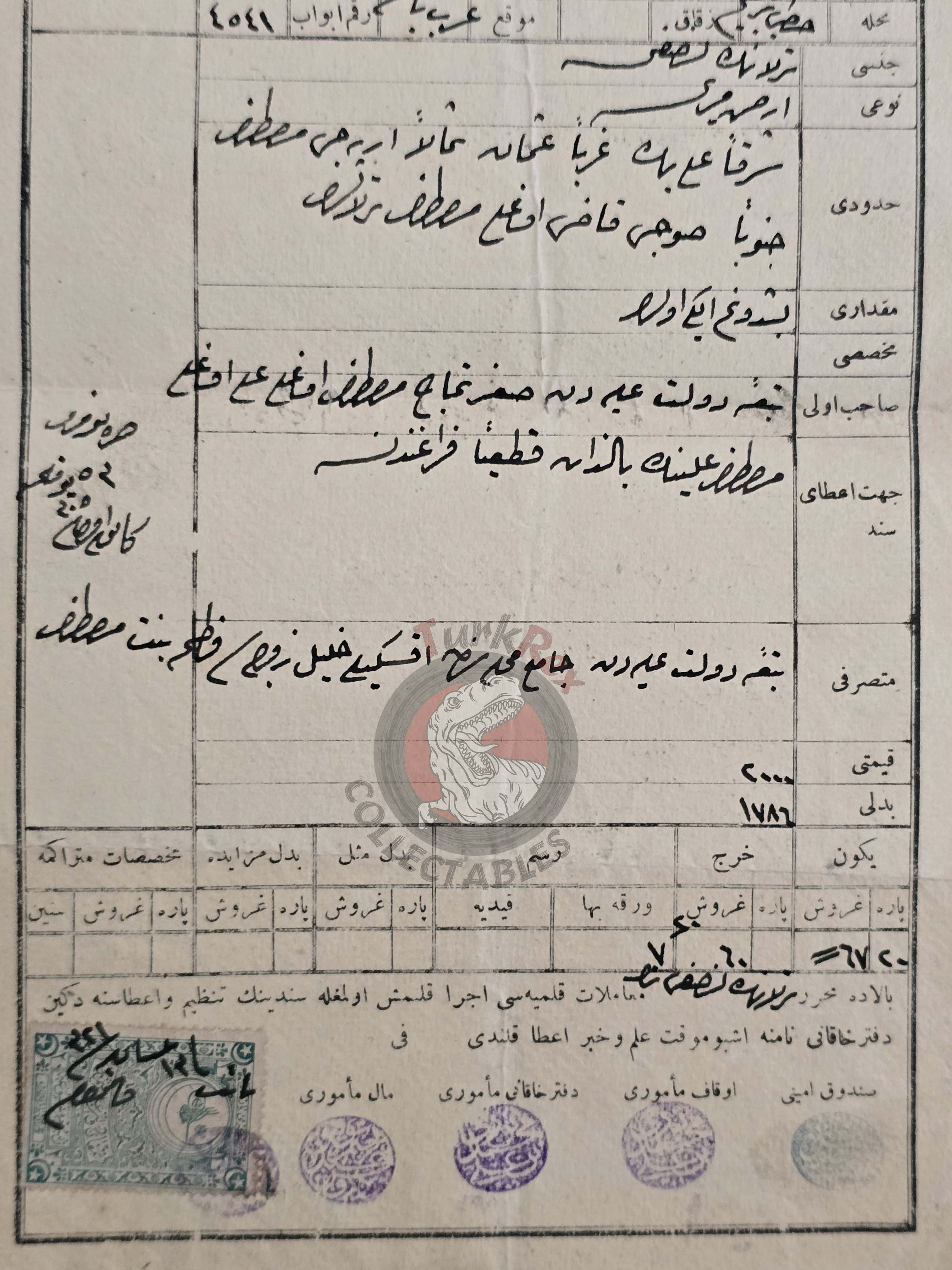 Ottoman 1905 Land Deed Field in İzmir Bayındır Title Muslim Woman
