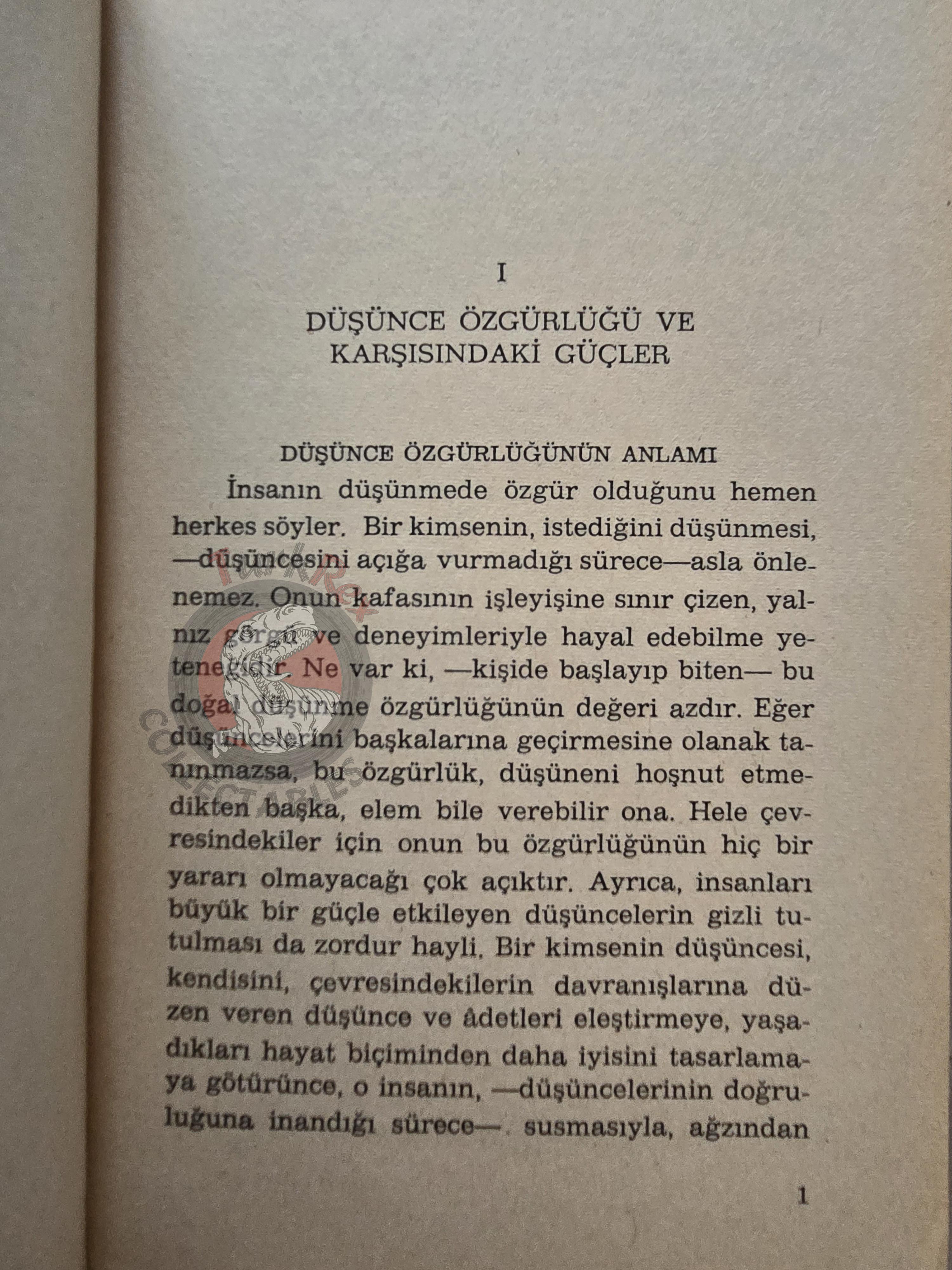 John Bagnell Bury – A History of Freedom of Thought 1978 Turkish Book Turkey
