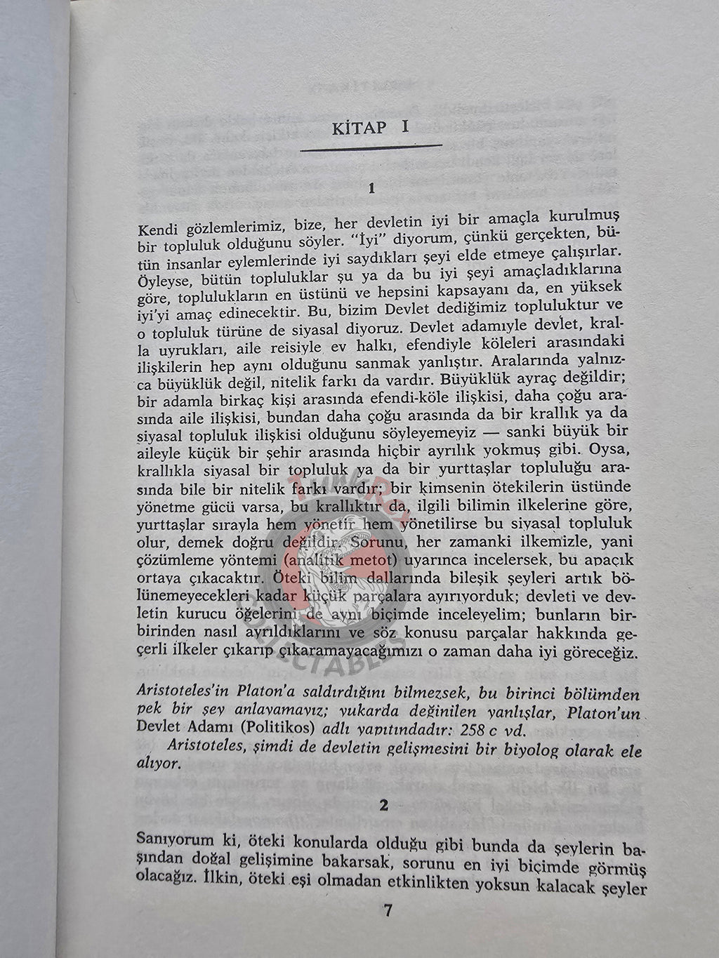 Aristotle – Politics 2006 Turkish Book Turkey