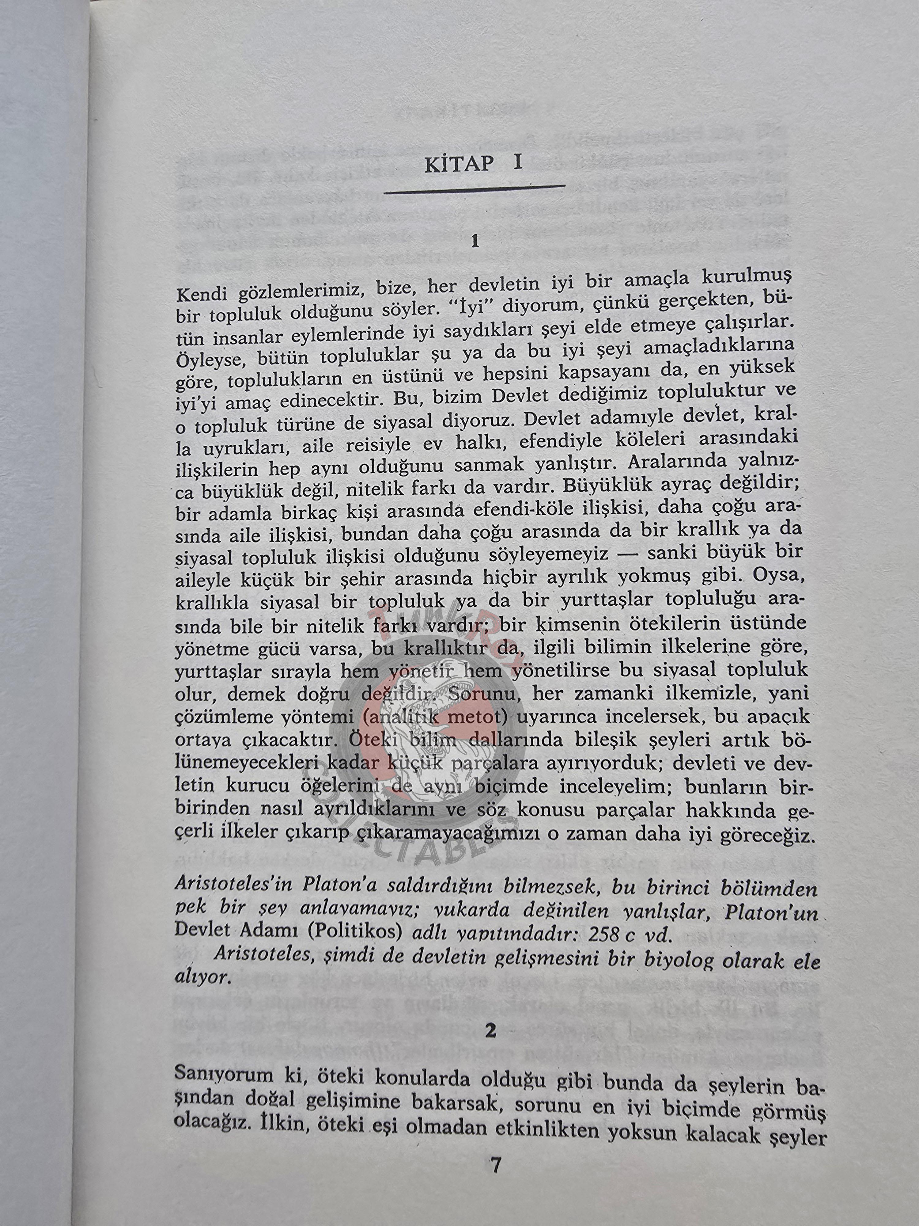 Aristotle – Politics 2006 Turkish Book Turkey