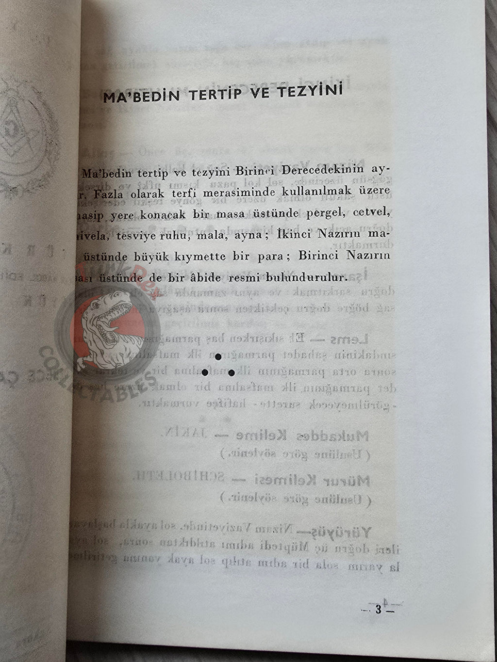 Turkish Freemasonry 2nd Degree Ritual Fellow Craft 1959 Booklet Masonic Masons of Turkey