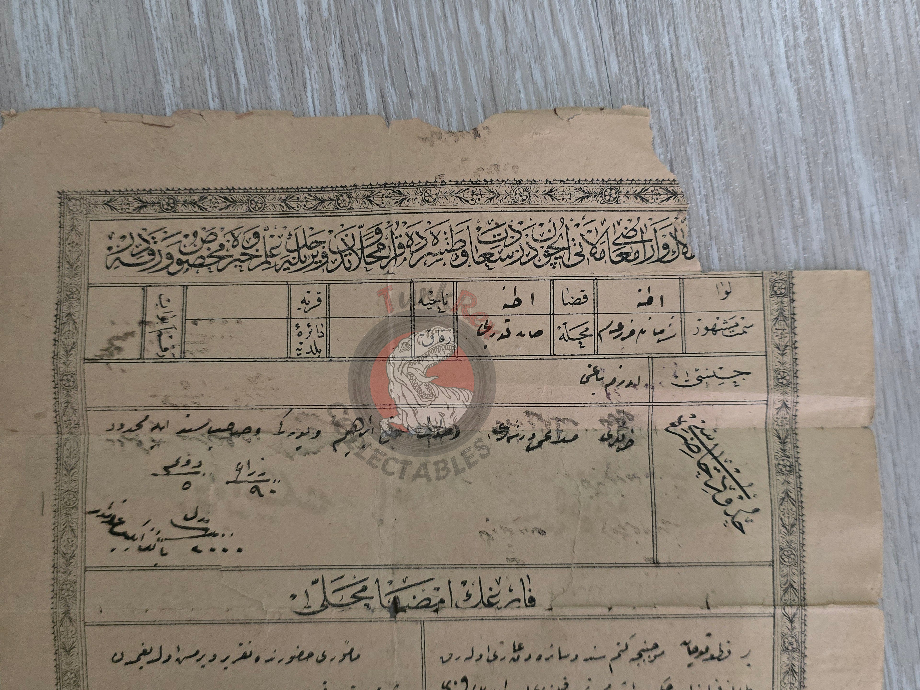 Ottoman 1894 Land Deed Vineyard in Adana Title Armenian Citizen Armenia