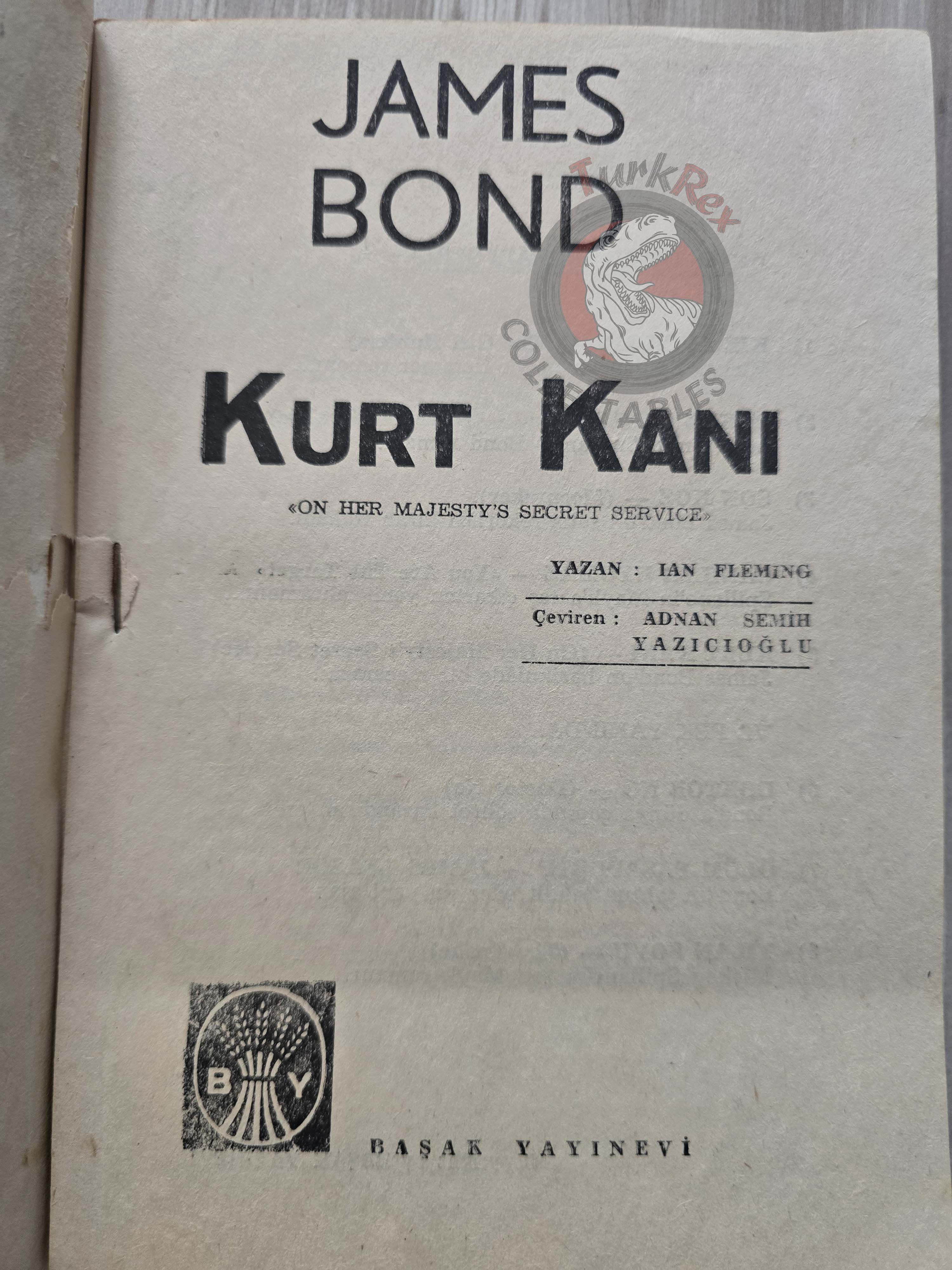 James Bond - On Her Majesty’s Secret Service 1965 1st Turkish Book Turkey Ian Fleming