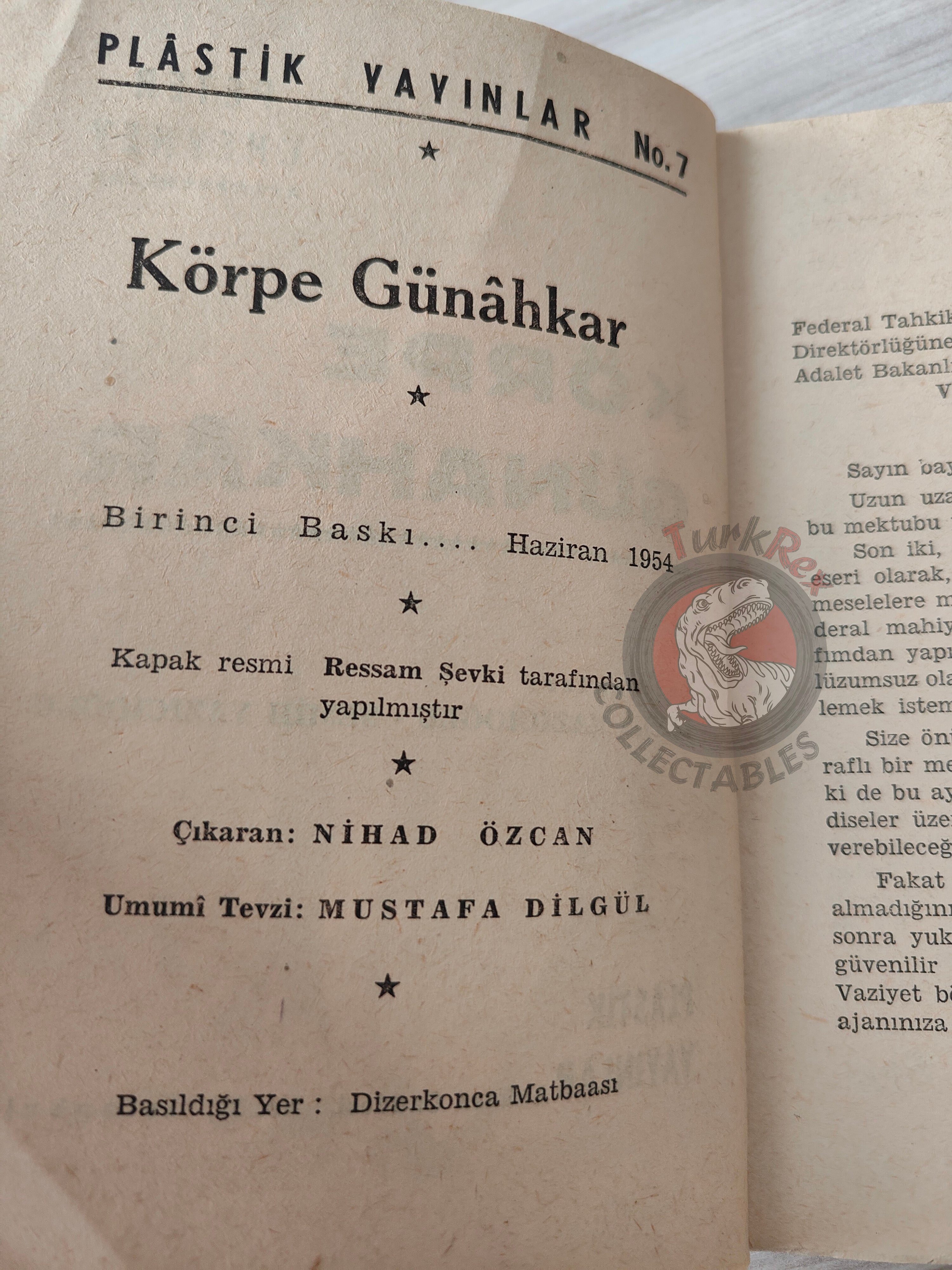 Peter Cheyney – Sinister Errand 1954 1st Turkish Book Turkey