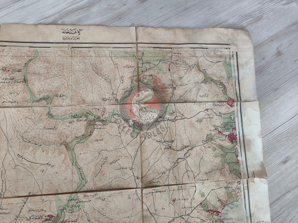 Istanbul 1915 Ottoman WW1 Military Map Empire Constantinople Capital