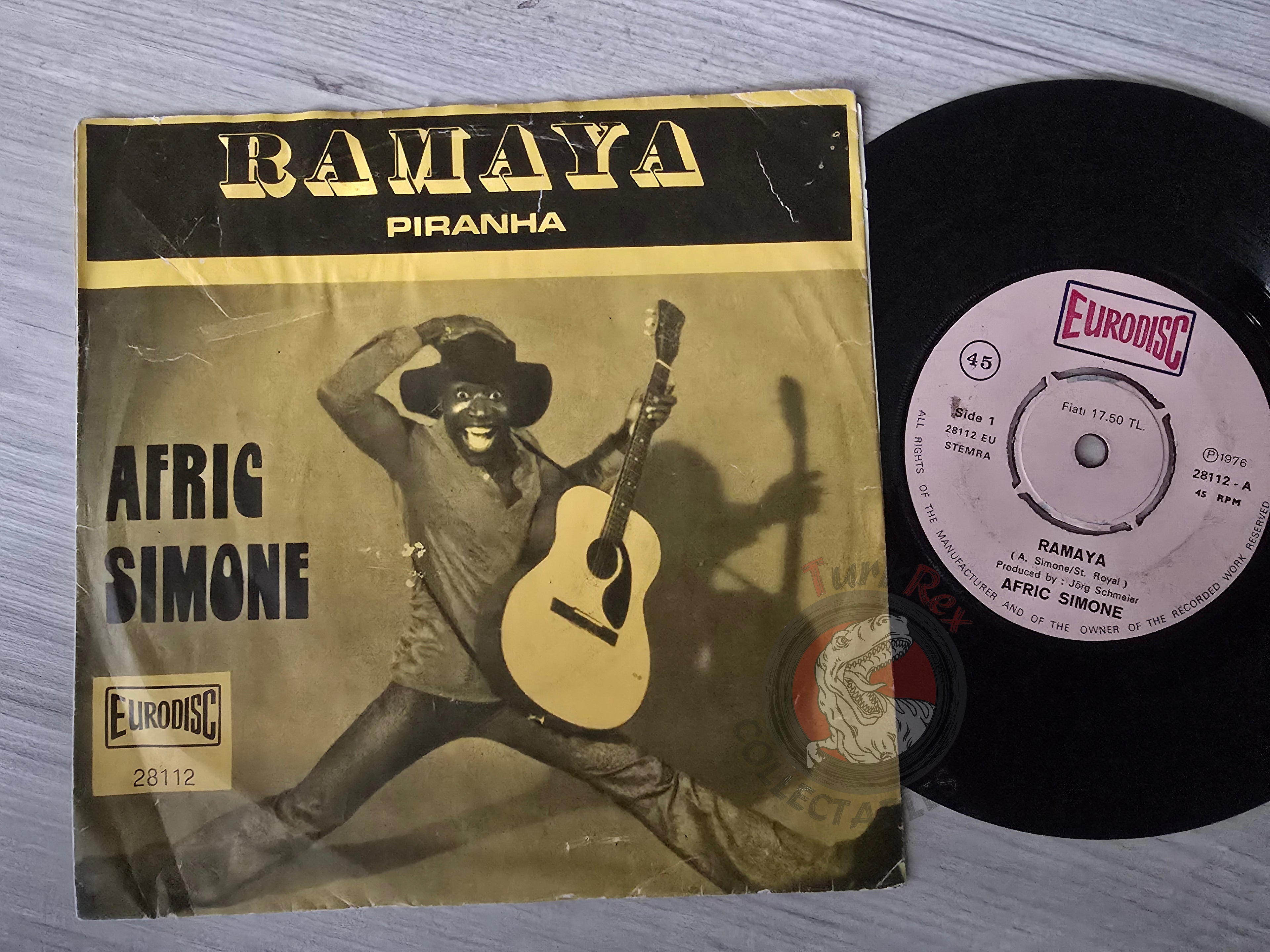 Afric Simone – Ramaya / Piranha 7" Turkish Pressing Vinyl Turkey Edition
