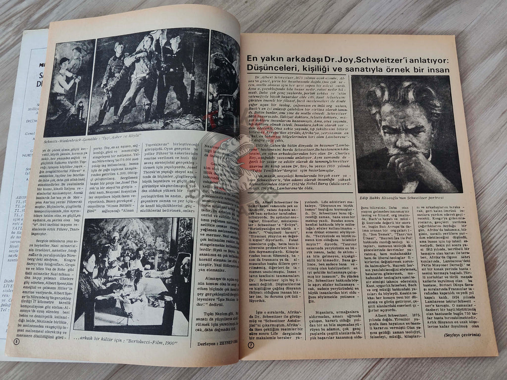Milliyet Sanat Magazin 1975 German Art Repressive Regime Turkish Mag Turkey Albert Schweitzer