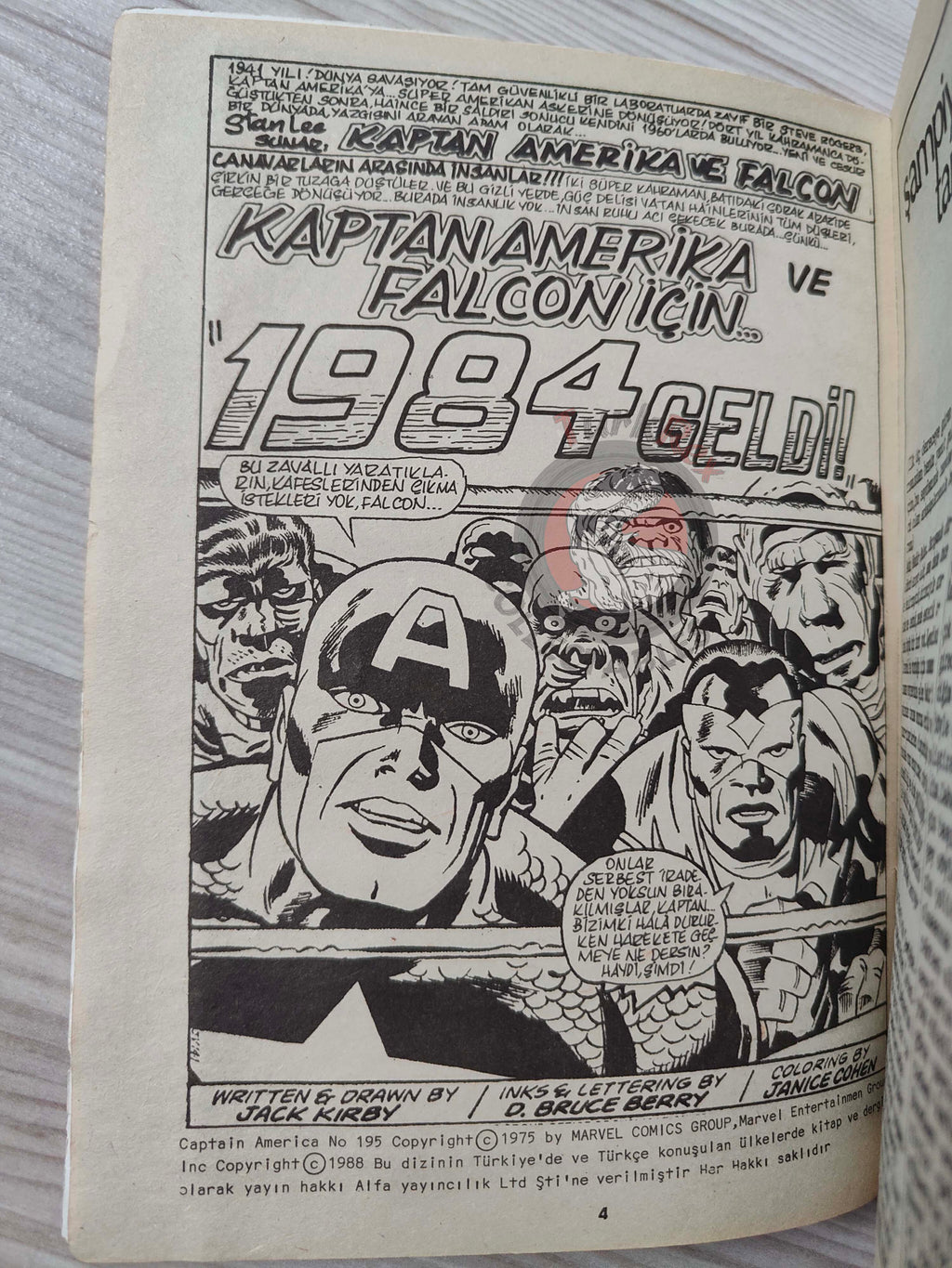 Captain America – Issue #11 1988 Turkish Comic Turkey #195 #196 #197 #198