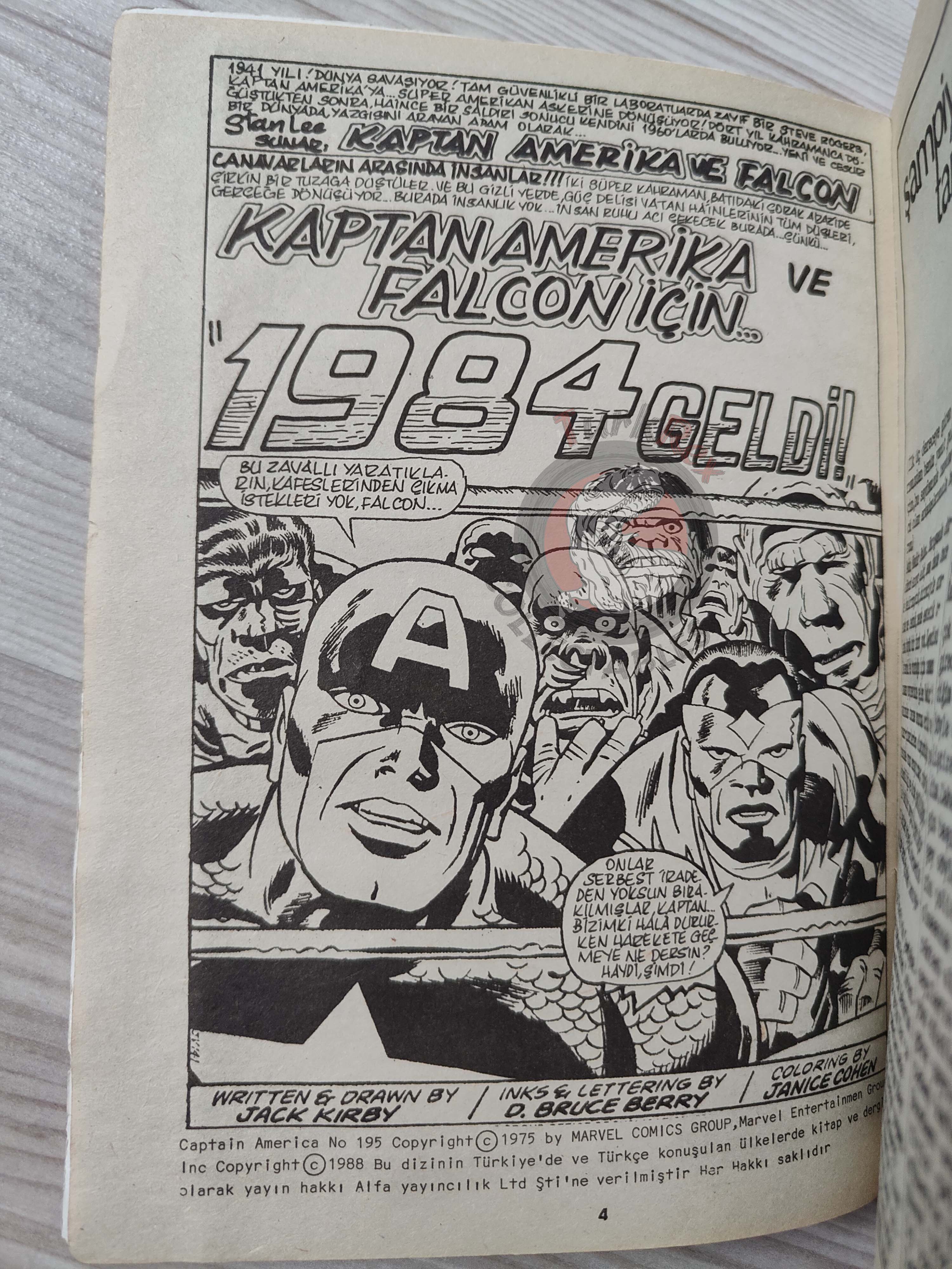 Captain America – Issue #11 1988 Turkish Comic Turkey #195 #196 #197 #198