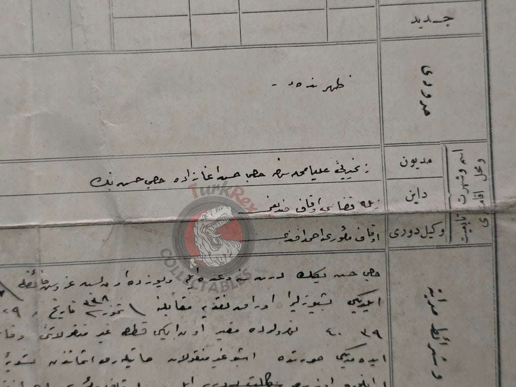 Ottoman Official Debt Document 1925 Meşad Village, Zile, Tokad