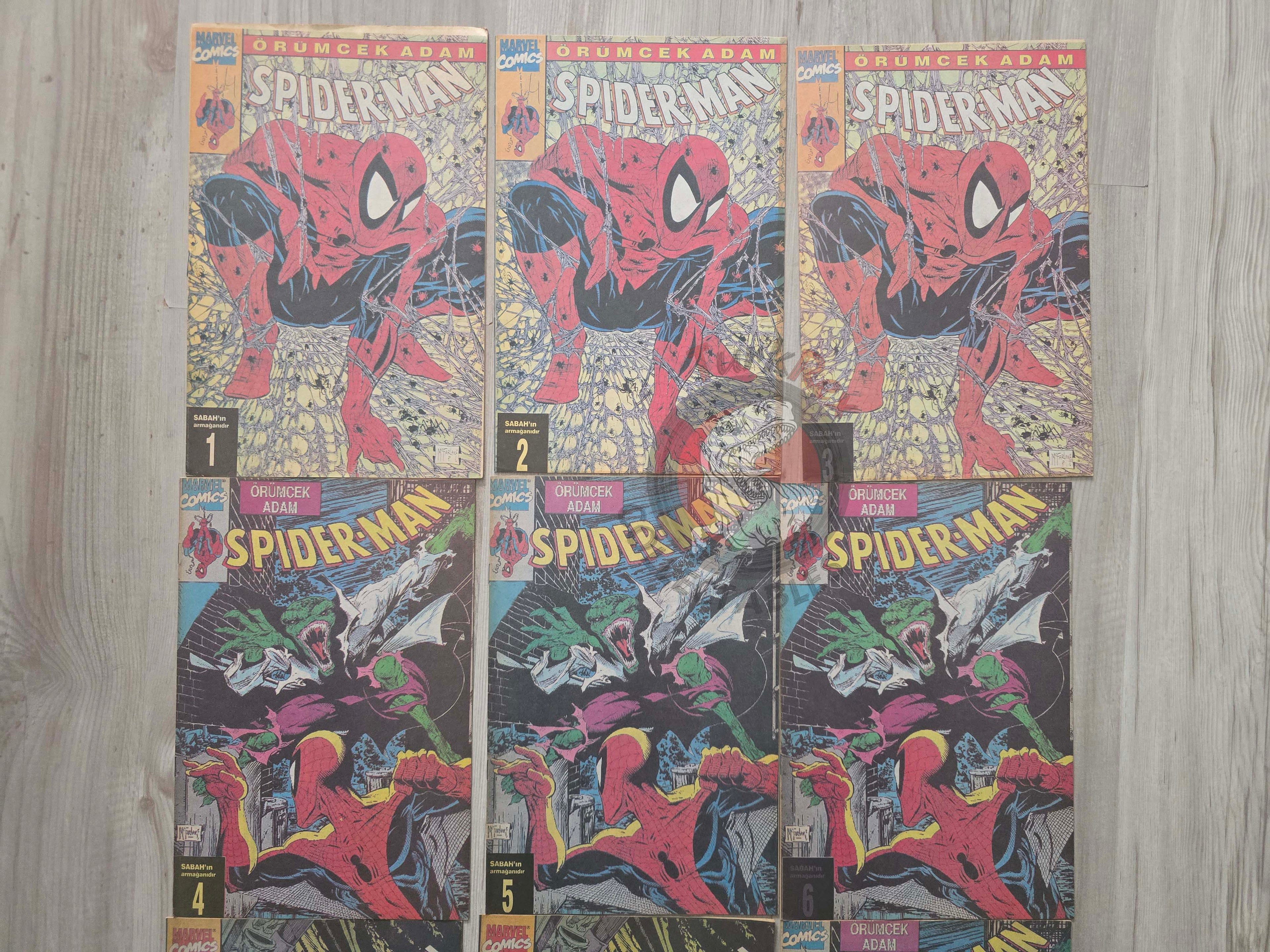 Spider-Man Complete Set 12 issues 1990s Turkish Comic Turkey  Todd McFarlane #1 to #7