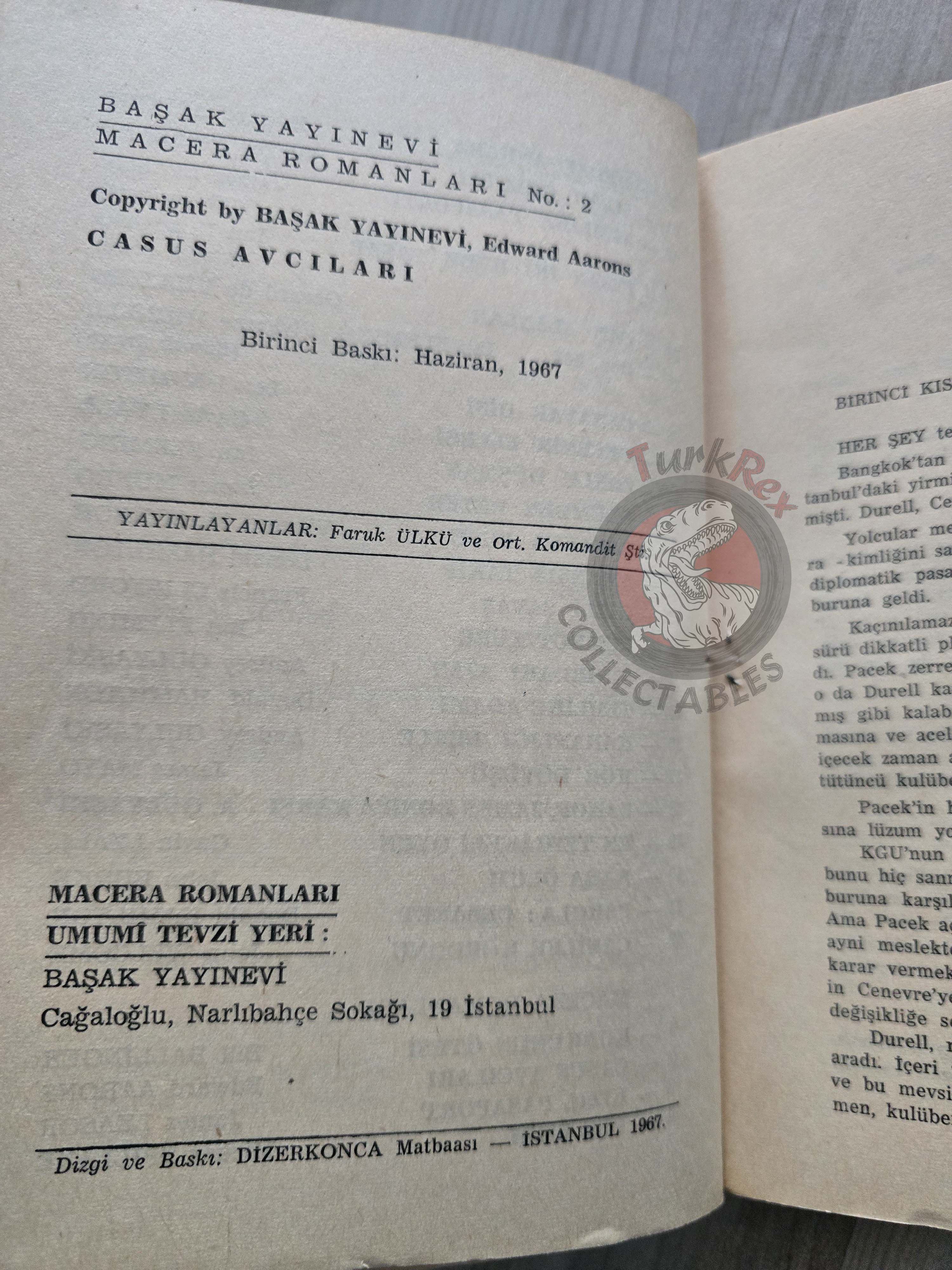 Edward Aarons – Sam Durell Assignment Black Viking 1967 1st Turkish Book Turkey