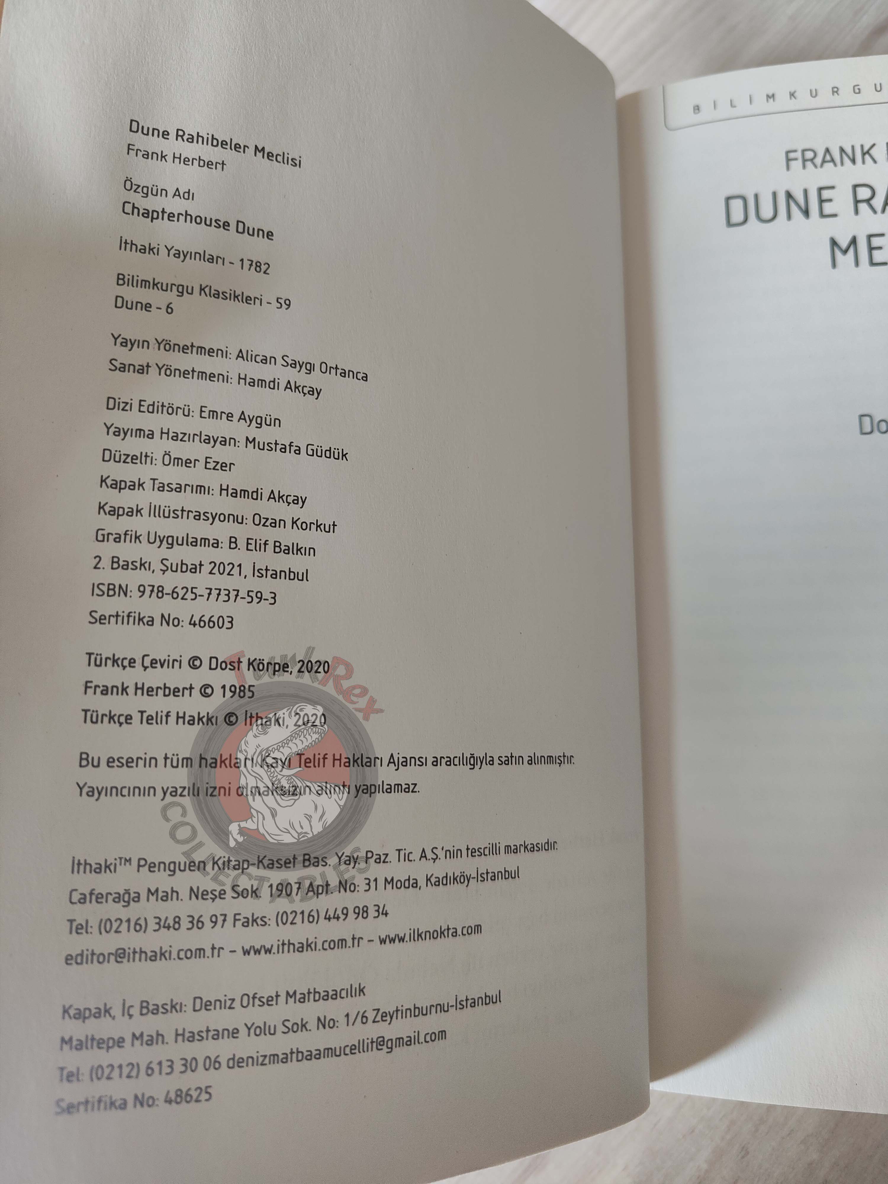 Frank Herbert – Chapterhouse: Dune Turkish Book Turkey Dune Series