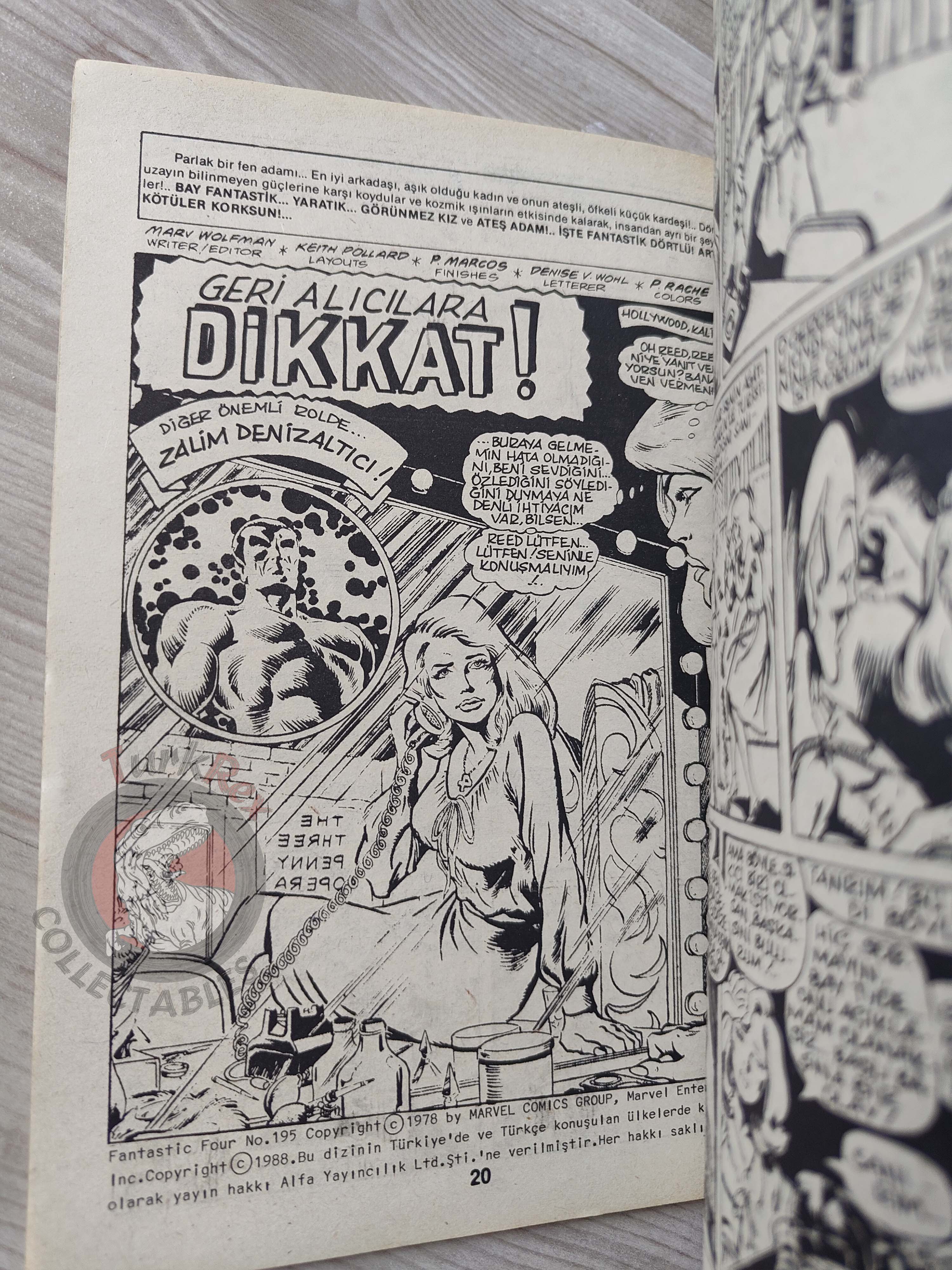 Fantastic Four #2 1988 Turkish Comic Turkey #194 #195 #196 #197