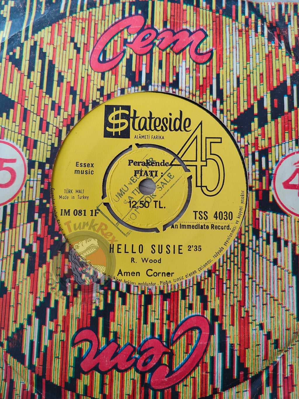Amen Corner – Hello Susie 7" Promo Turkish Pressing Vinyl Turkey Edition