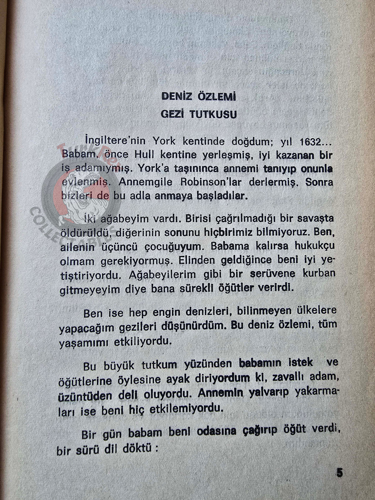 Daniel Defoe – Robinson Crusoe 1979 Turkish Book Turkey