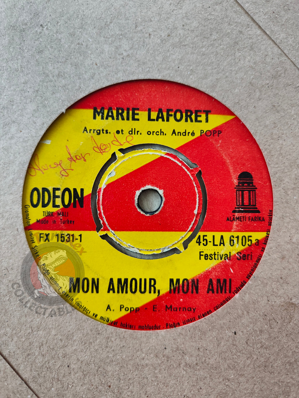 Marie Laforêt – Mon Amour, Mon Ami 7" Turkish Pressing Vinyl Turkey Edition