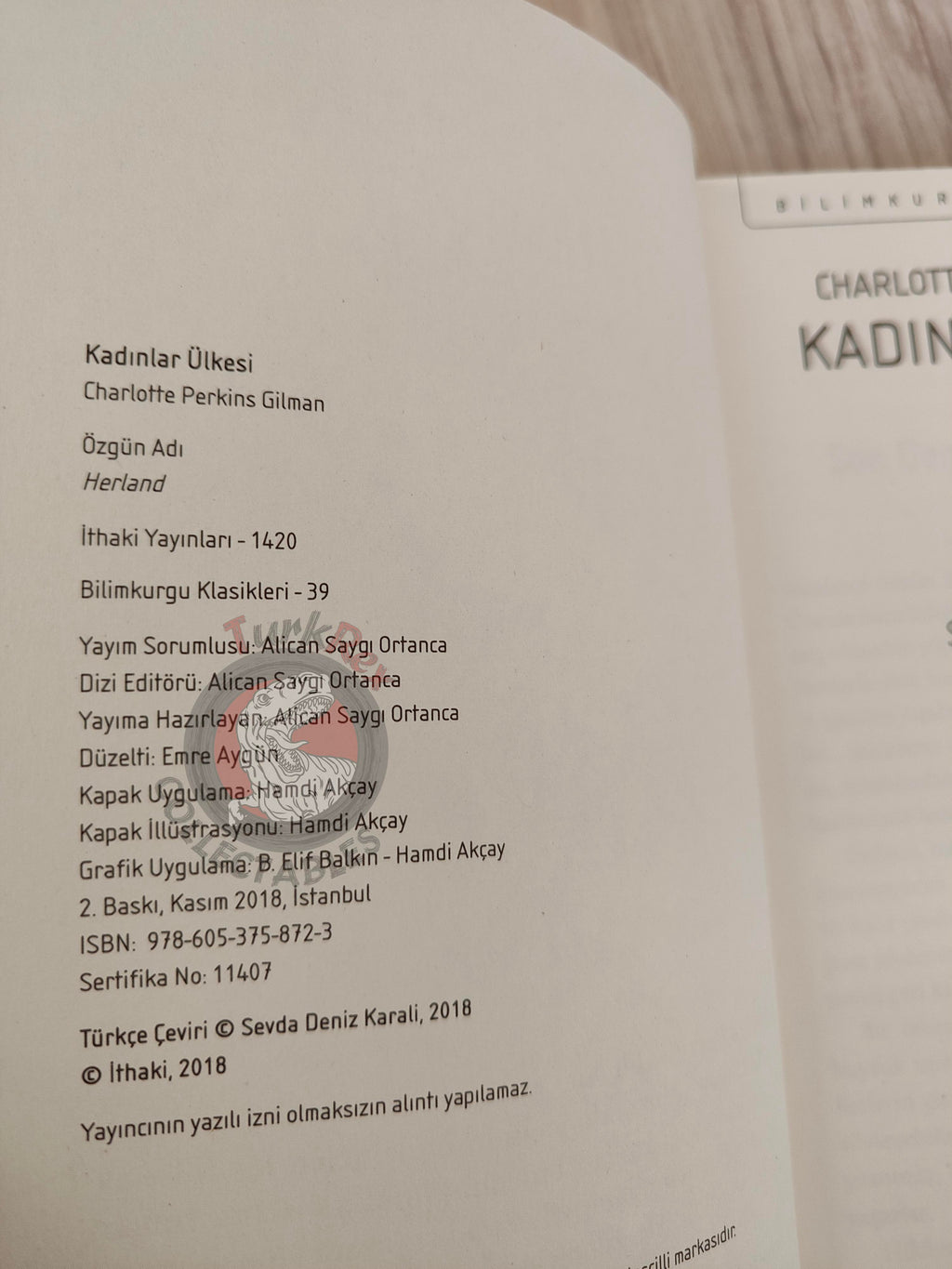 Charlotte Perkins Gilman – Herland 2018 Turkish Book Turkey