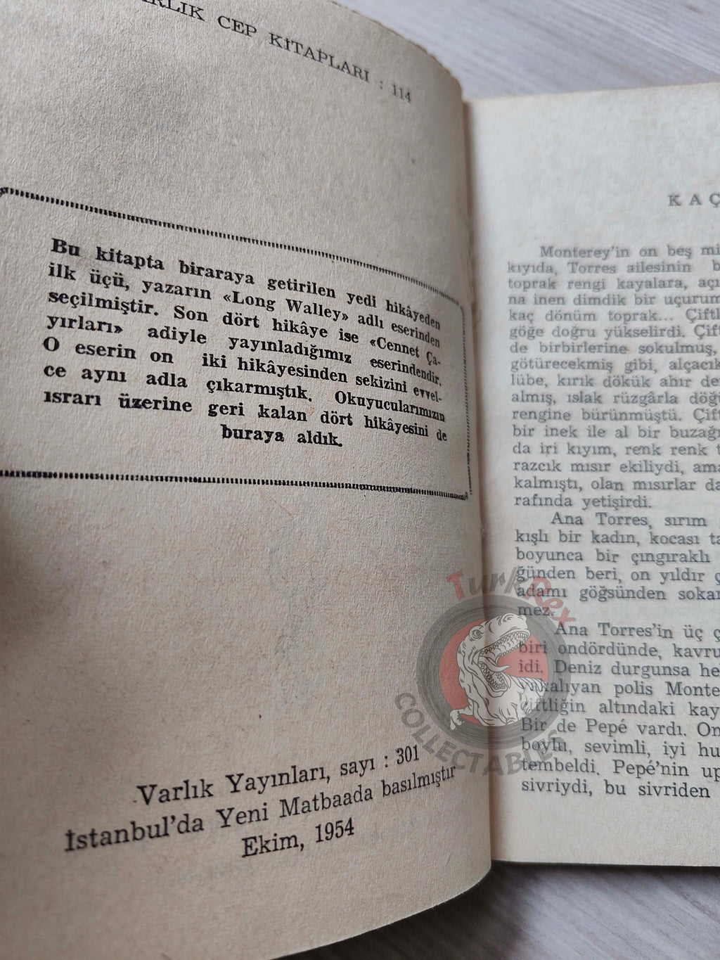 John Steinbeck – The Long Valley 1954 1st Turkish Book Turkey