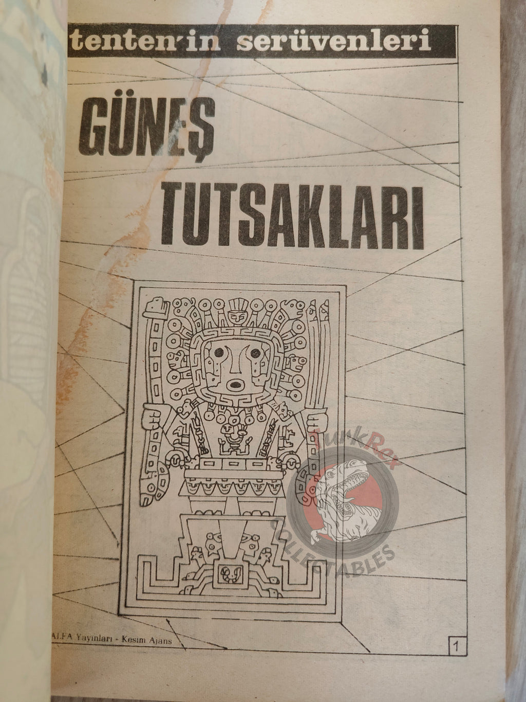 Tintin –  Prisoners of the Sun 1980s Turkish Edition Comic Turkey Complete