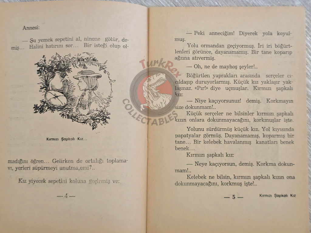Little Red Riding Hood  – Charles Perrault 1975 Turkish Book Turkey Illustrated Grimm Brothers