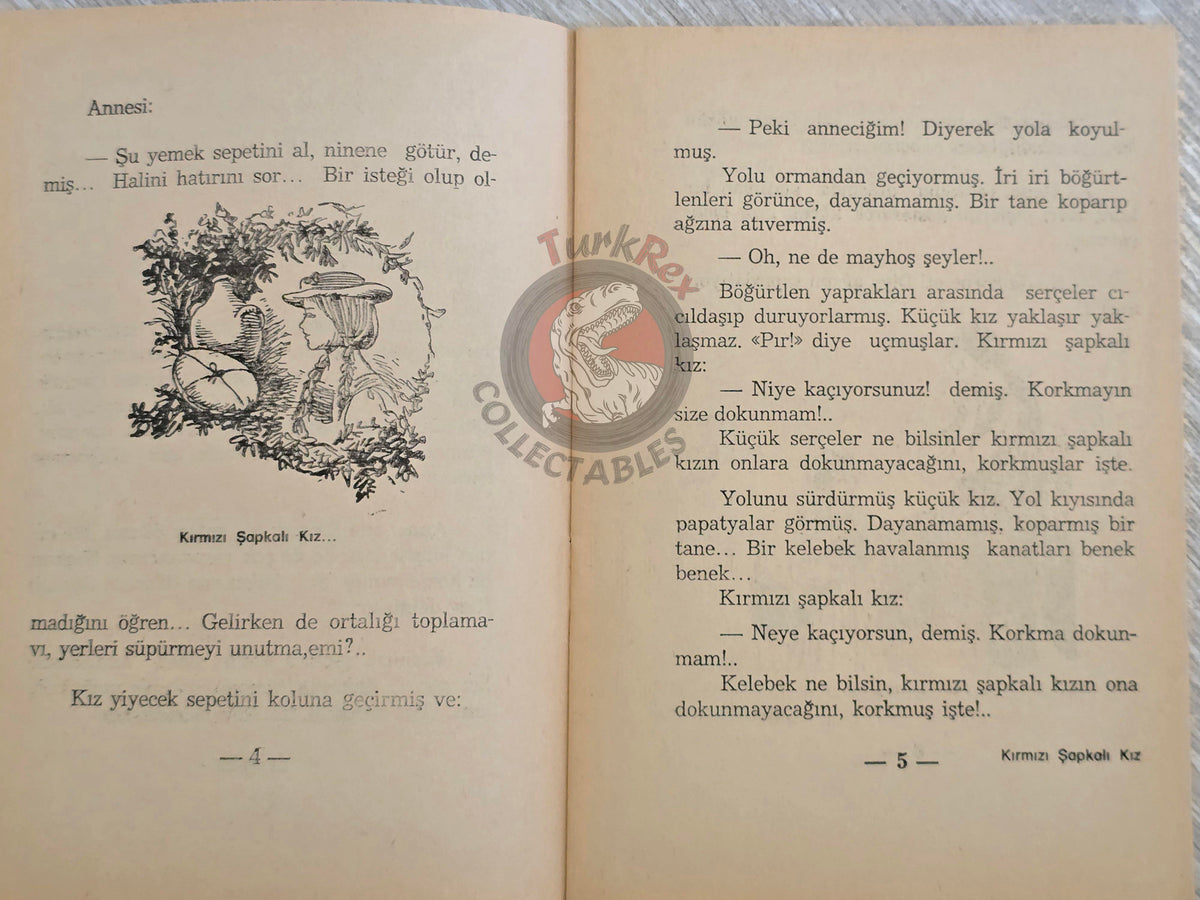 Little Red Riding Hood  – Charles Perrault 1975 Turkish Book Turkey Illustrated Grimm Brothers
