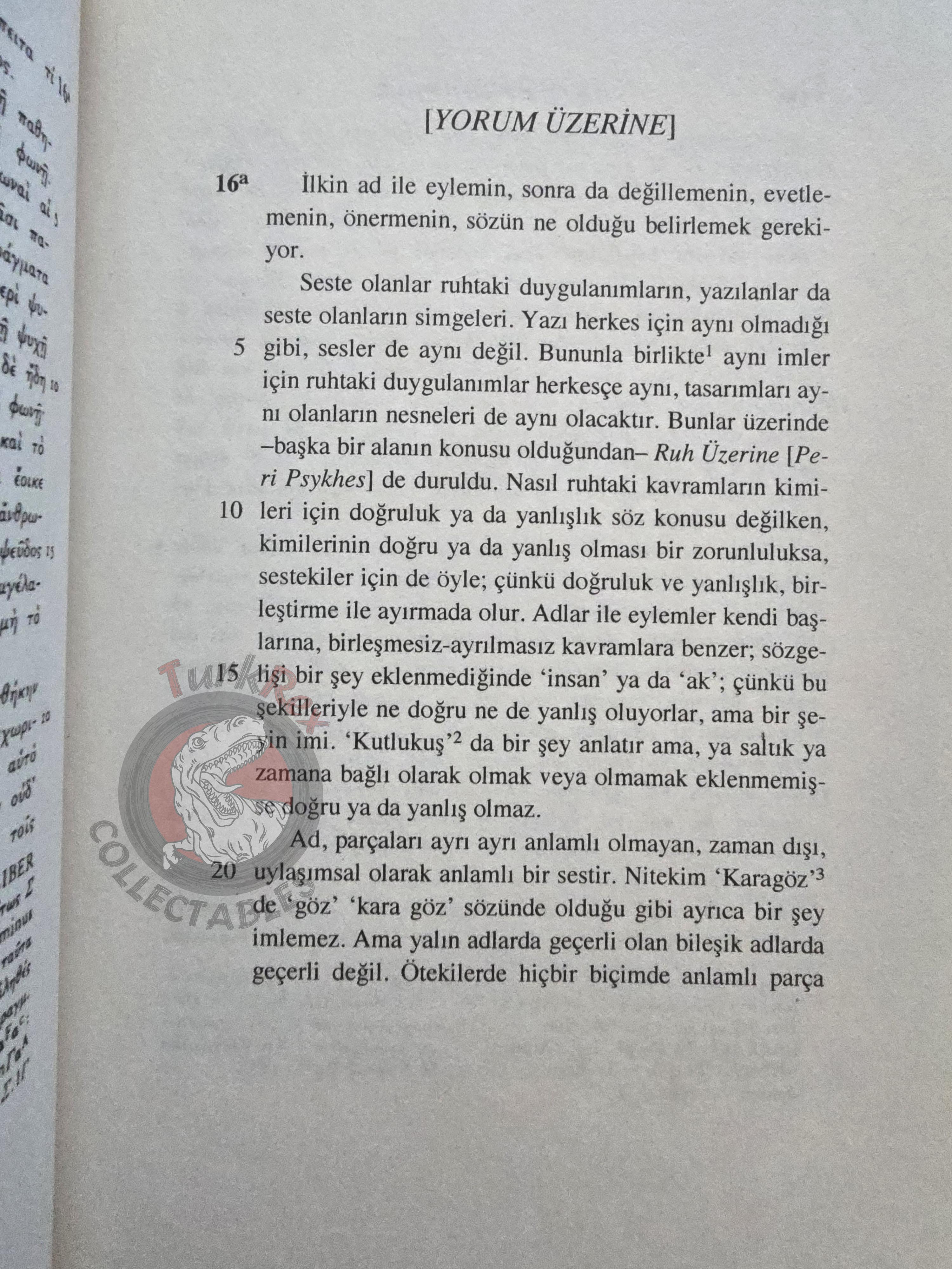 Aristotle – On Interpretation 2002 Turkish Book Turkey