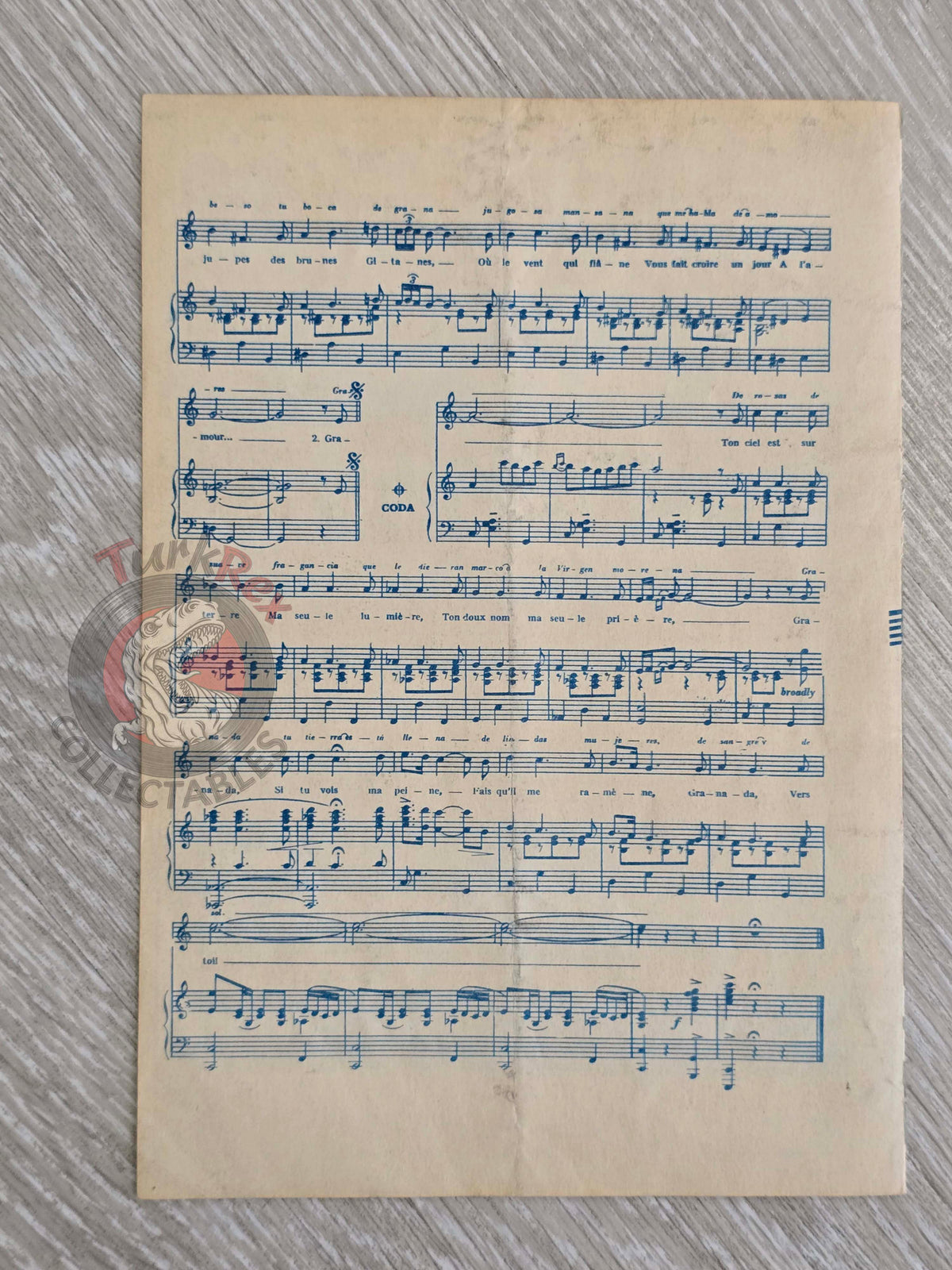 Frank Sinatra – Granada Turkish Vintage Musical Notes Sheet Turkey Erol Büyükburç
