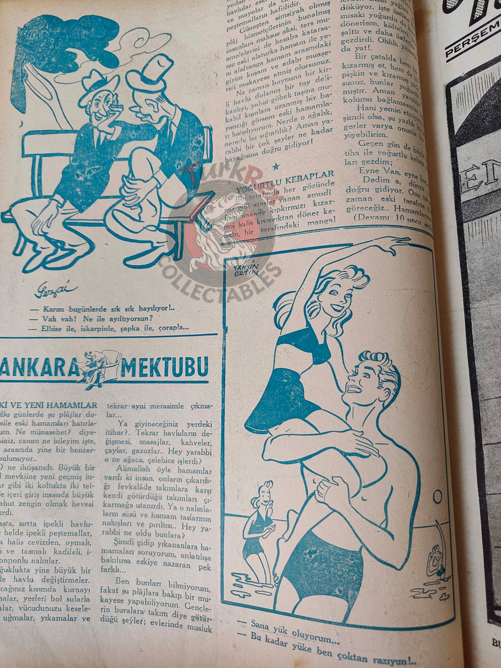 Karikatür 1944 Humor Magazine Turkish Turkey France Germany Bulgaria WW2 era Bagryanov
