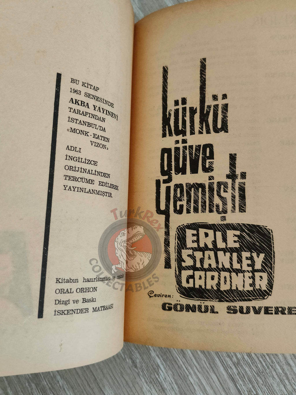 Erle Stanley Gardner – The Case of the Moth-Eaten Mink 1963 Turkish Book Turkey