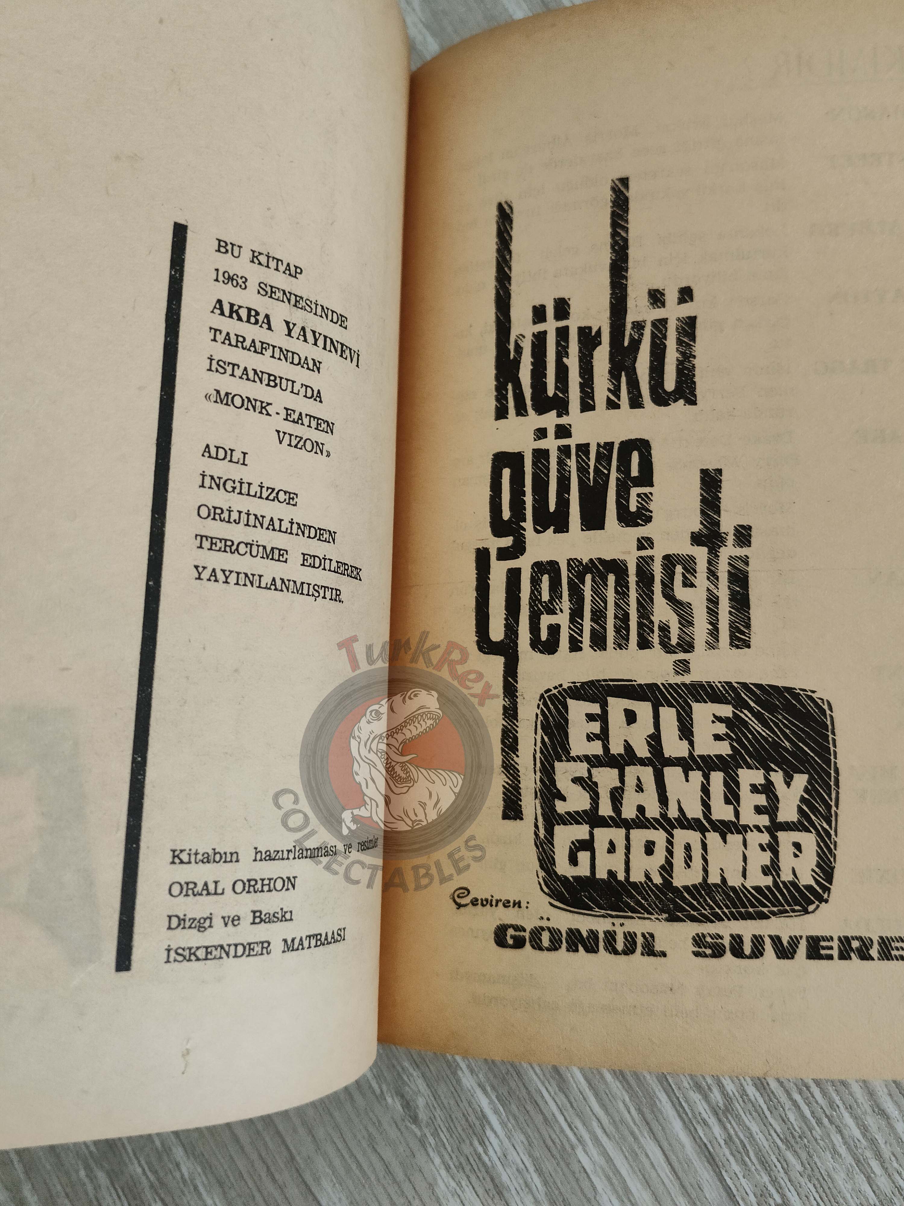 Erle Stanley Gardner – The Case of the Moth-Eaten Mink 1963 Turkish Book Turkey