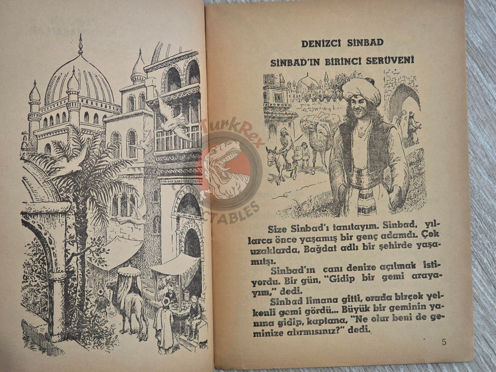 Sinbad the Sailor 1977 Turkish Book Turkey 1001 Nights Illustrated