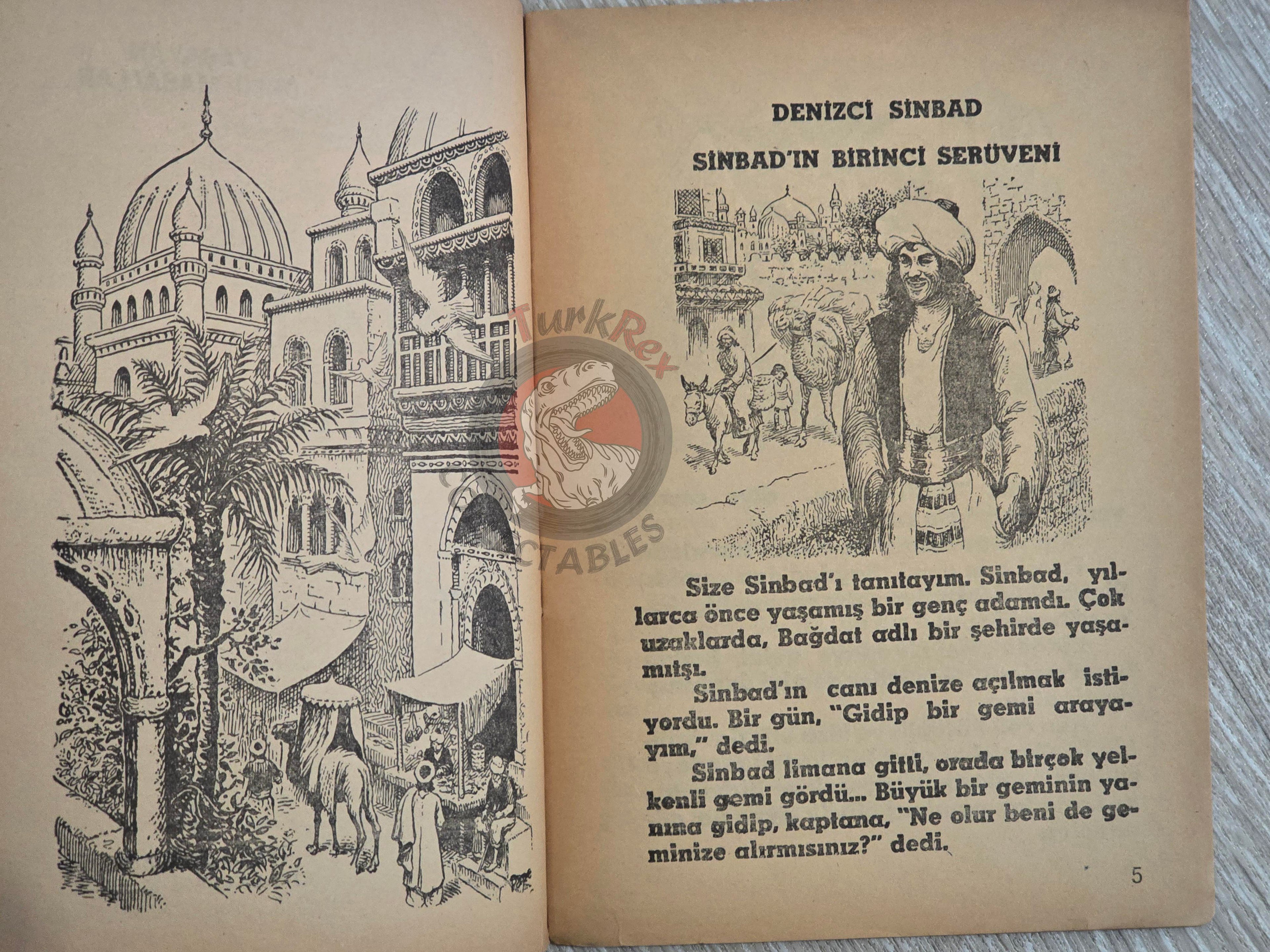 Sinbad the Sailor 1977 Turkish Book Turkey 1001 Nights Illustrated