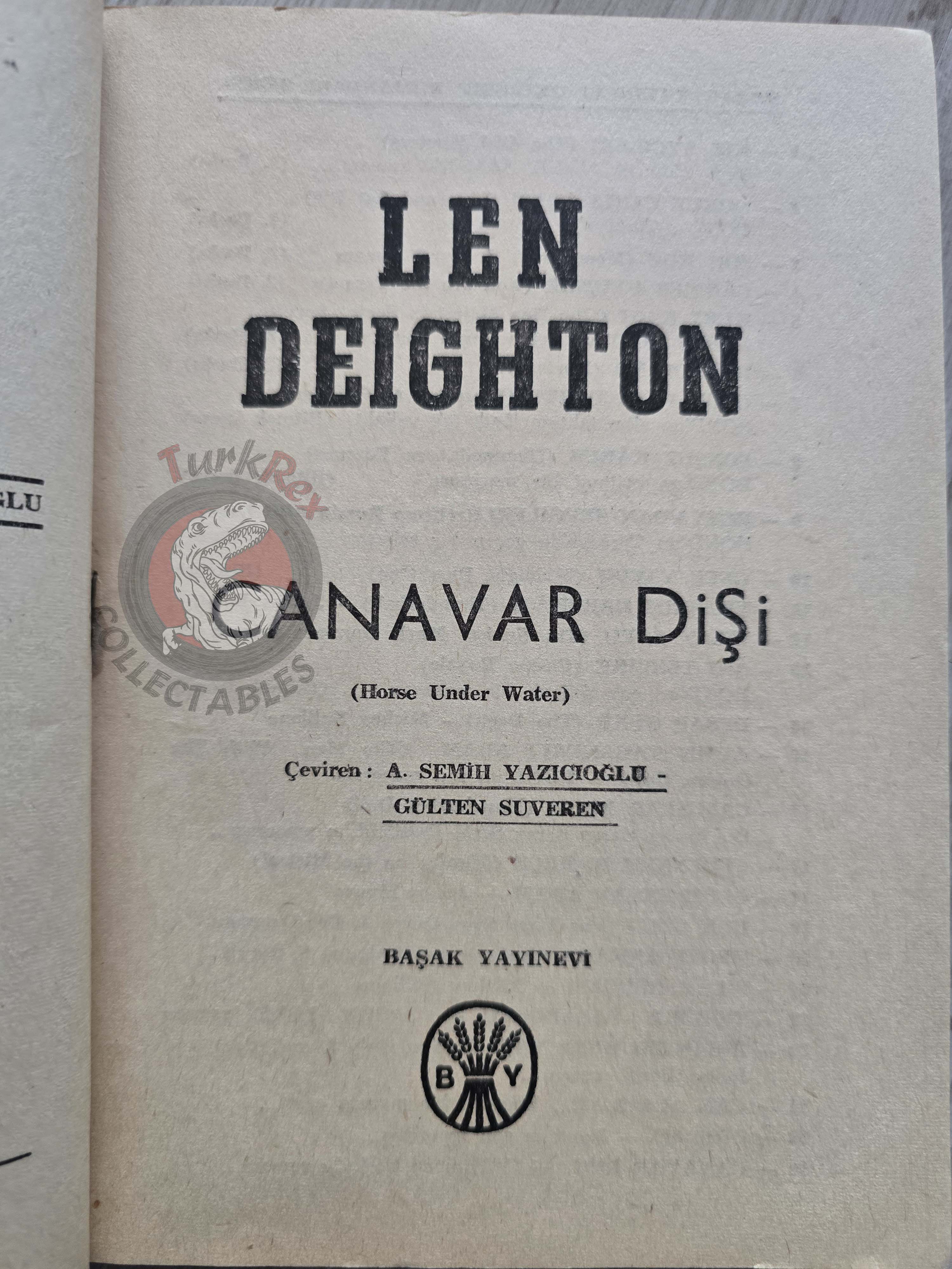 Len Deighton – Horse Under Water 1966 1st Turkish Book Turkey