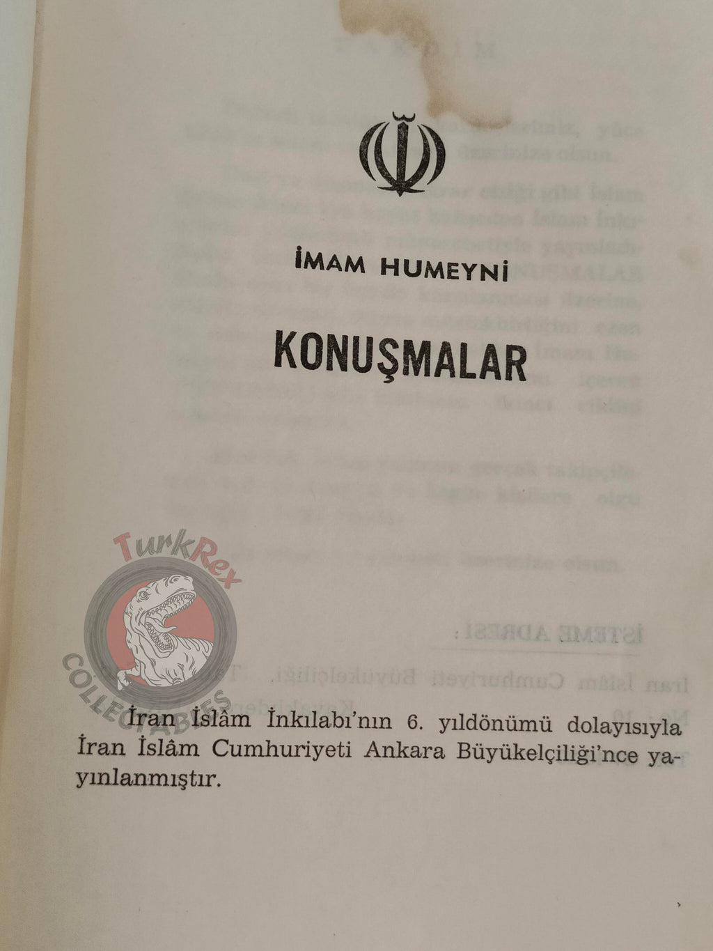 Ruhollah Khomeini Speeches 1982-1983 Propaganda Iran Turkish Book 1984 Middle East Persia