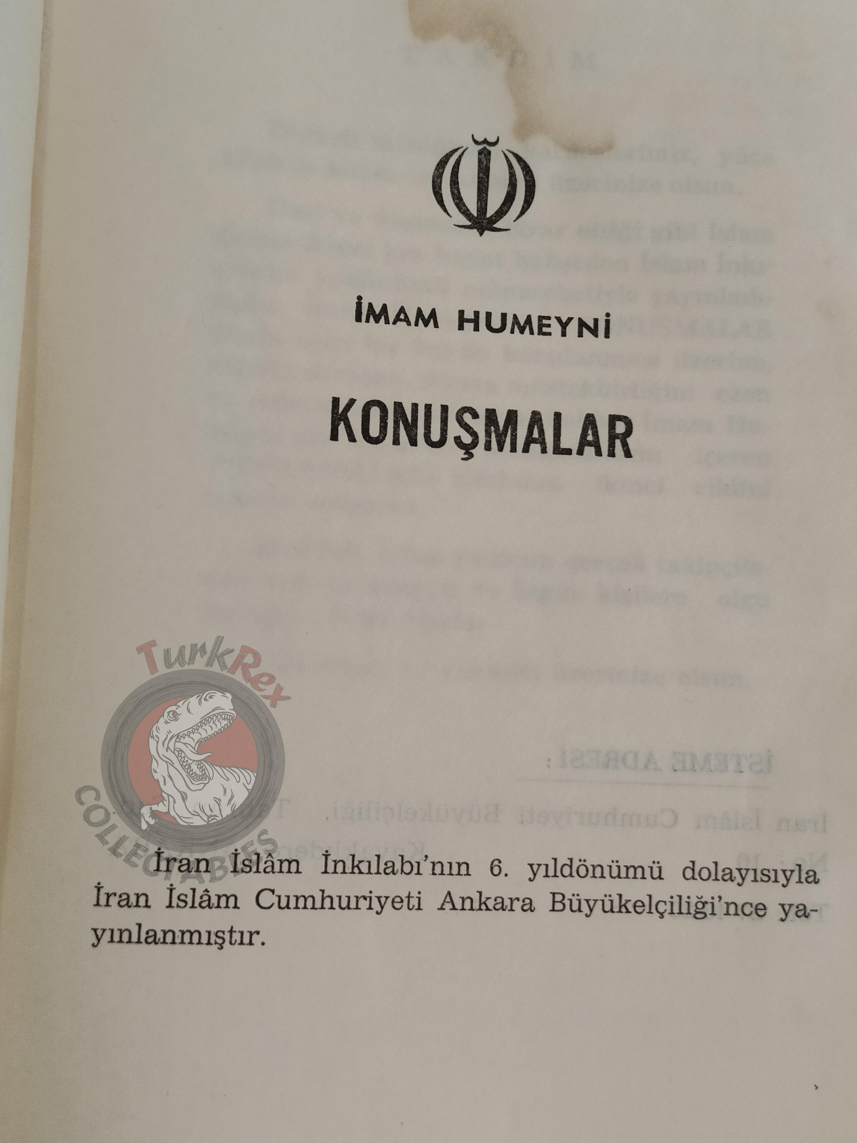 Ruhollah Khomeini Speeches 1982-1983 Propaganda Iran Turkish Book 1984 Middle East Persia