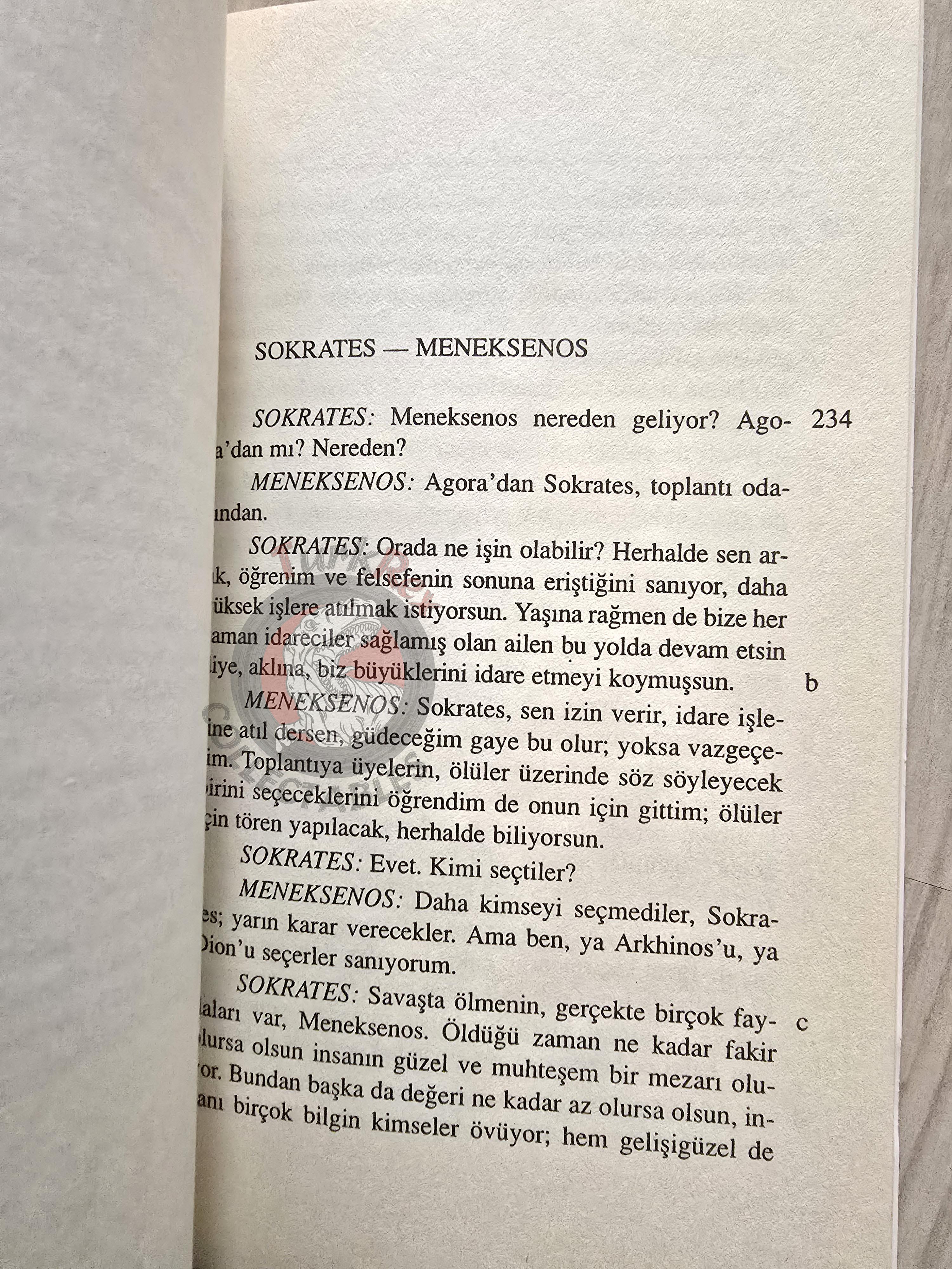 Plato – Menexenus 2001 Turkish Book Turkey