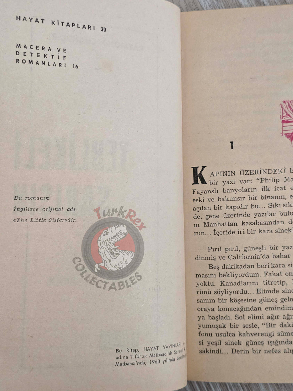 Raymond Chandler – The Little Sister 1963 1st Turkish Book Turkey