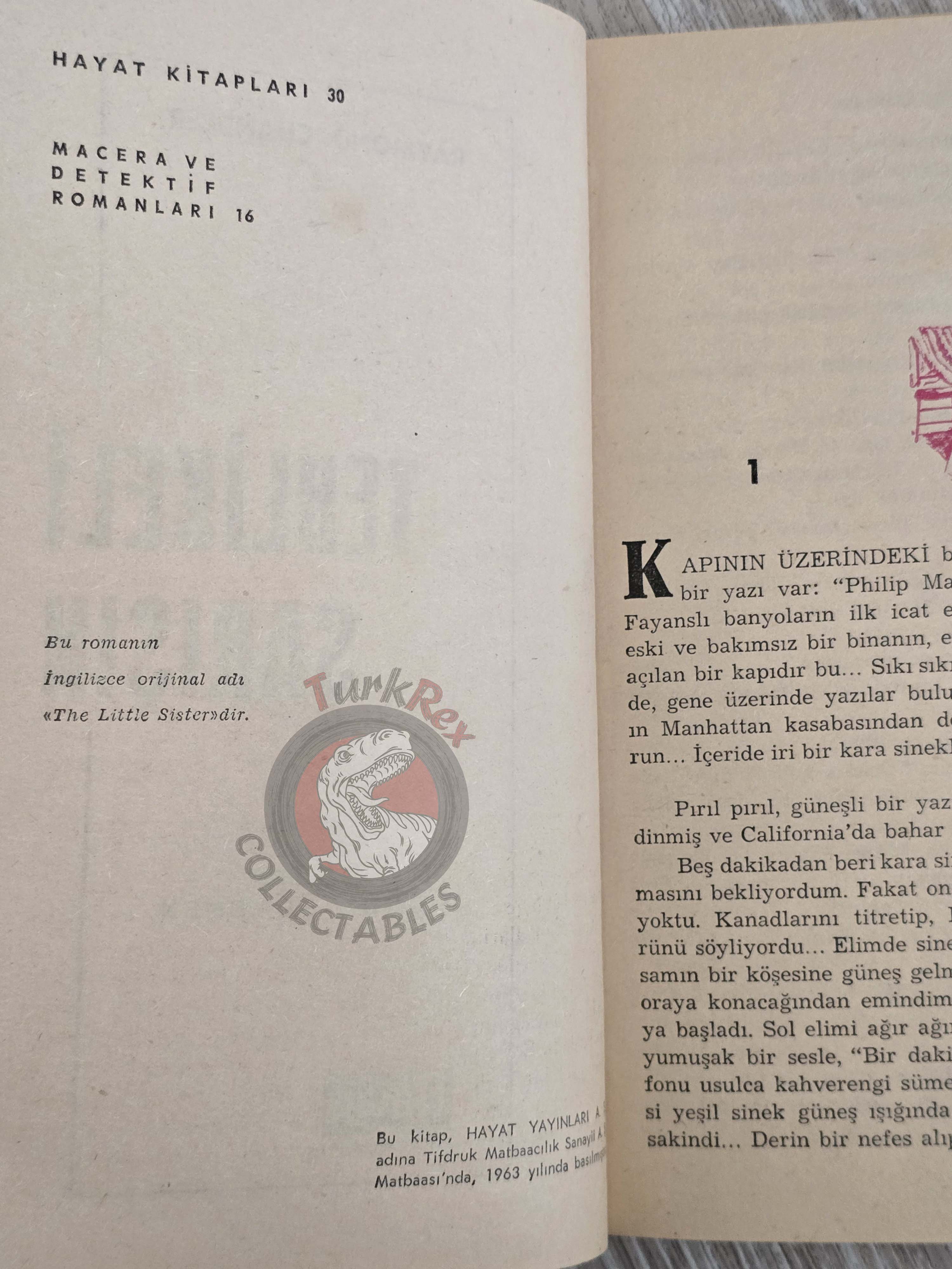 Raymond Chandler – The Little Sister 1963 1st Turkish Book Turkey