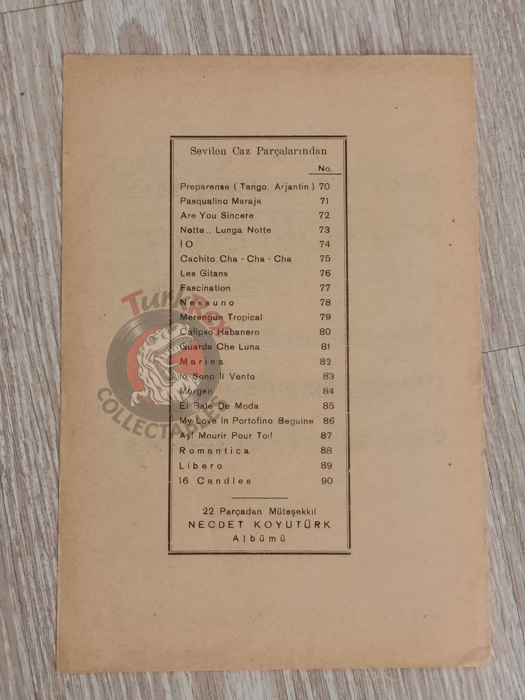 Domenico Modugno – Libero Turkish Vintage Musical Notes Sheet Turkey Sanremo